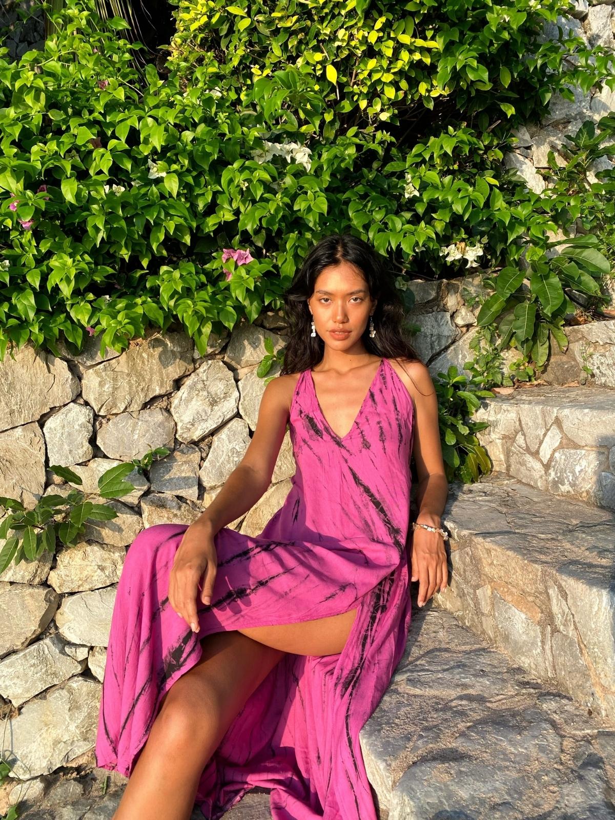 Boho Vestido Tie Dye Largo Hippie Boho Maxi Flowy Tie Dye Dress Mauve Regular Boho Vestido Tie Dye Largo Hippie Boho Maxi Flowy Tie Dye Dress Mauve Regular