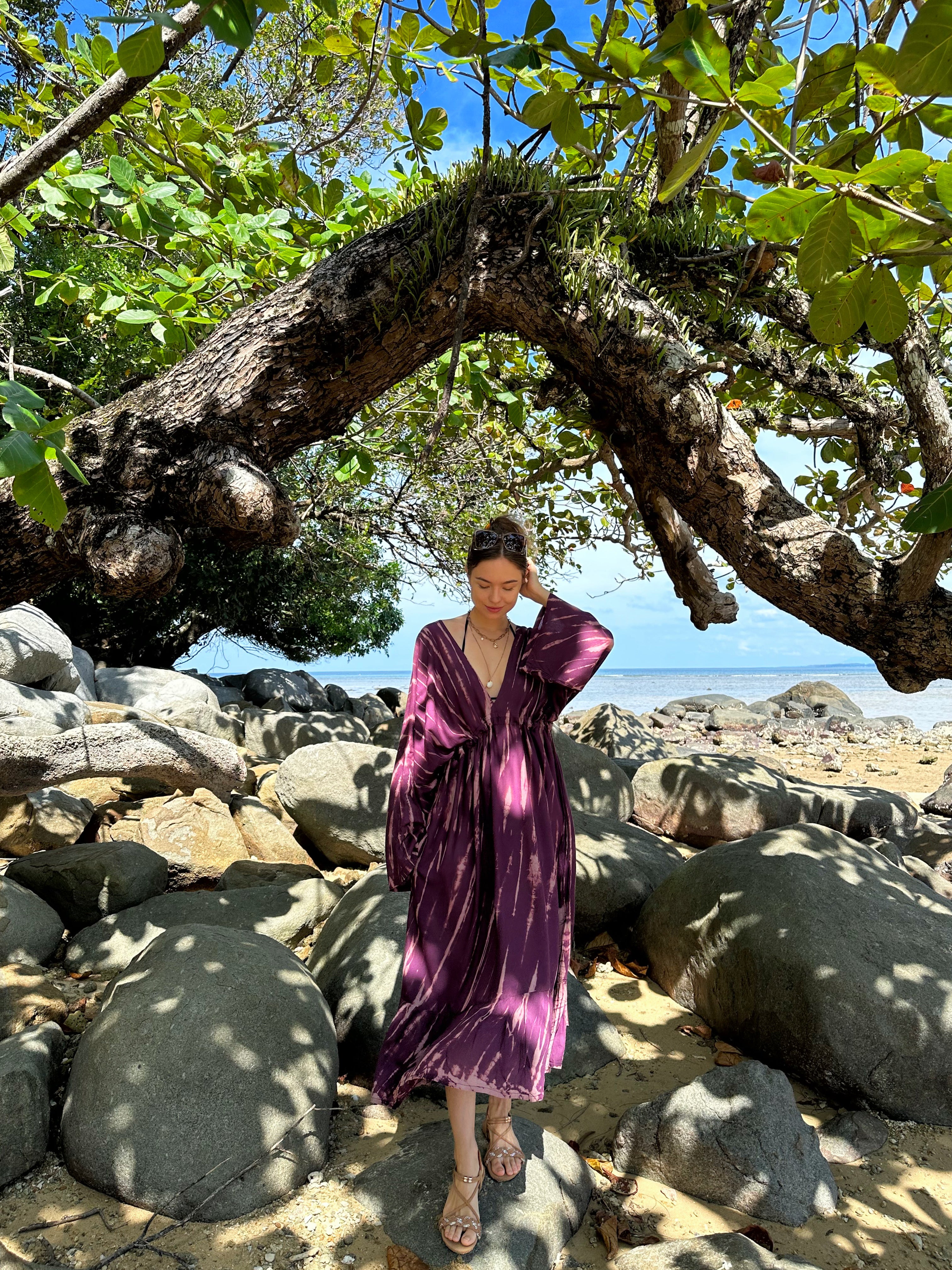 Vera Goddess Maxi Dress - Purple