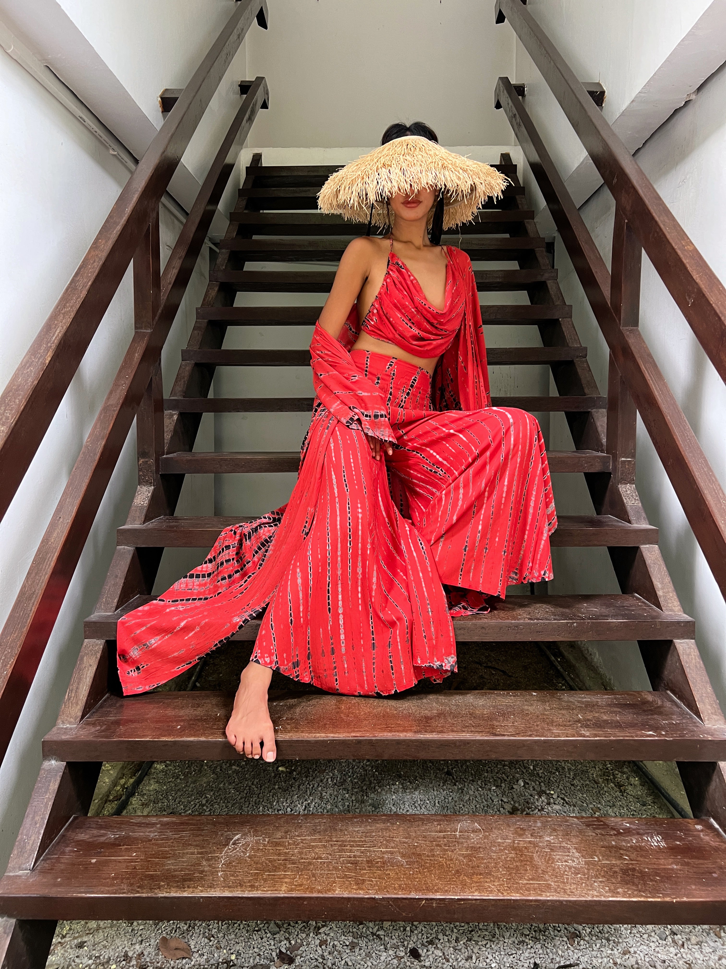 Shop boho hippie Tie Dye Wide-Leg Pants | Red tie dye pants | hippie pants from Coco de Chom