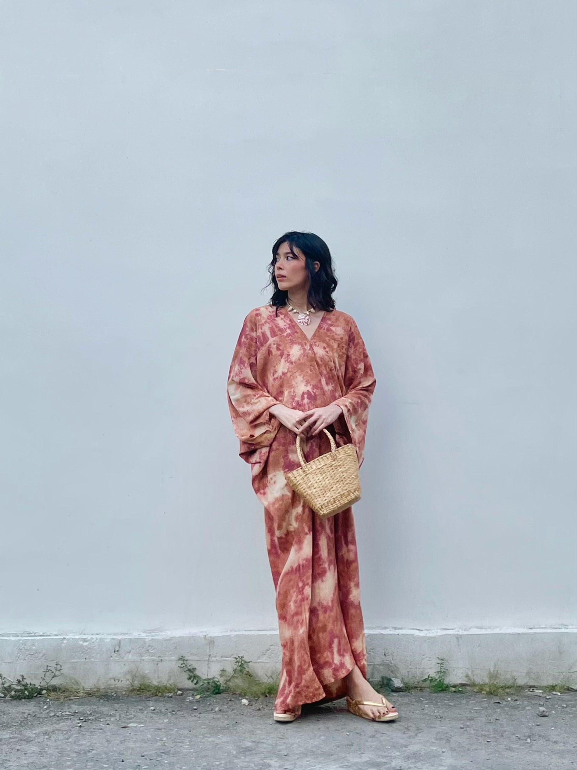 Shop Tie Dye Long Sleeve Kaftan Maxi Dress: Goddess Kaftan Boho Dress, Turn up the resort-beach vibe and protect yourself from the sun with our Long-Sleeve Goddess Kaftan with Coco de Chom