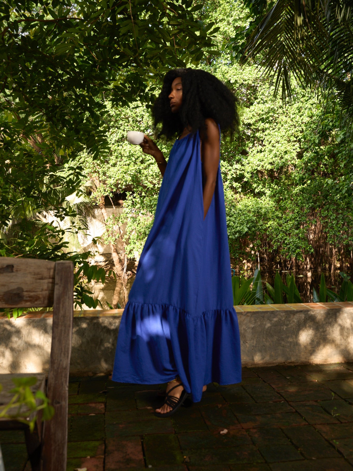 Olivia Maxi Open Back Dress - Blue