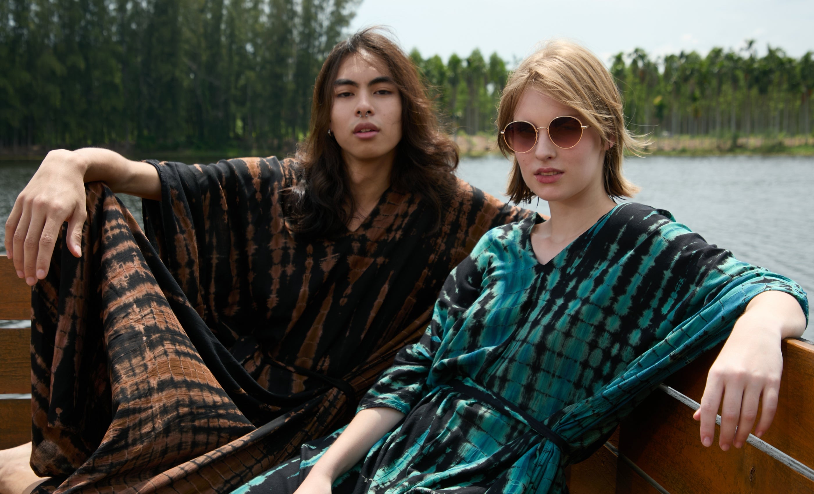 zen tie dye kaftan - oversized kaftan tie dye unisex caftan for vacation and boho vibes