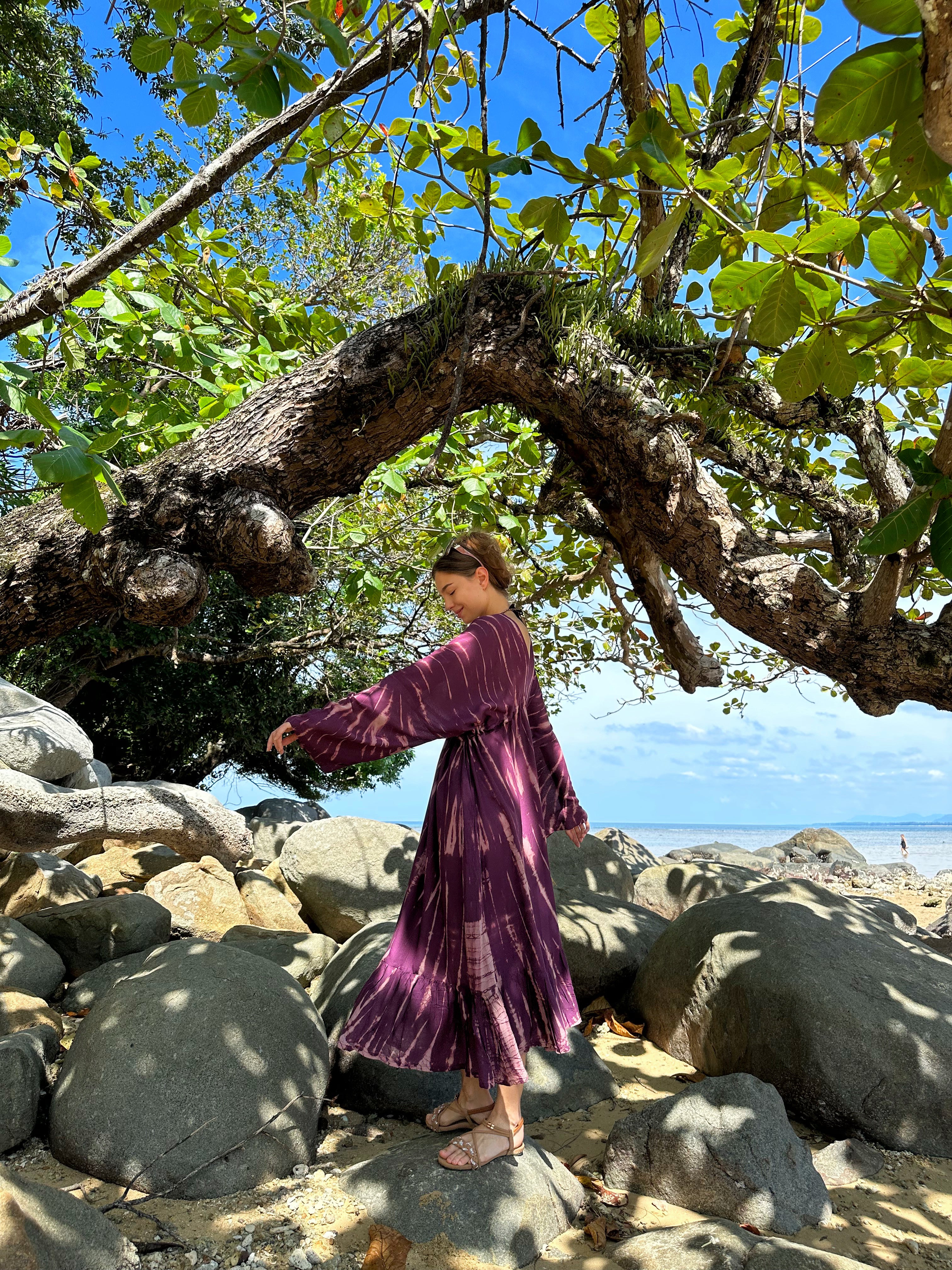 Vera Goddess Maxi Dress - Purple