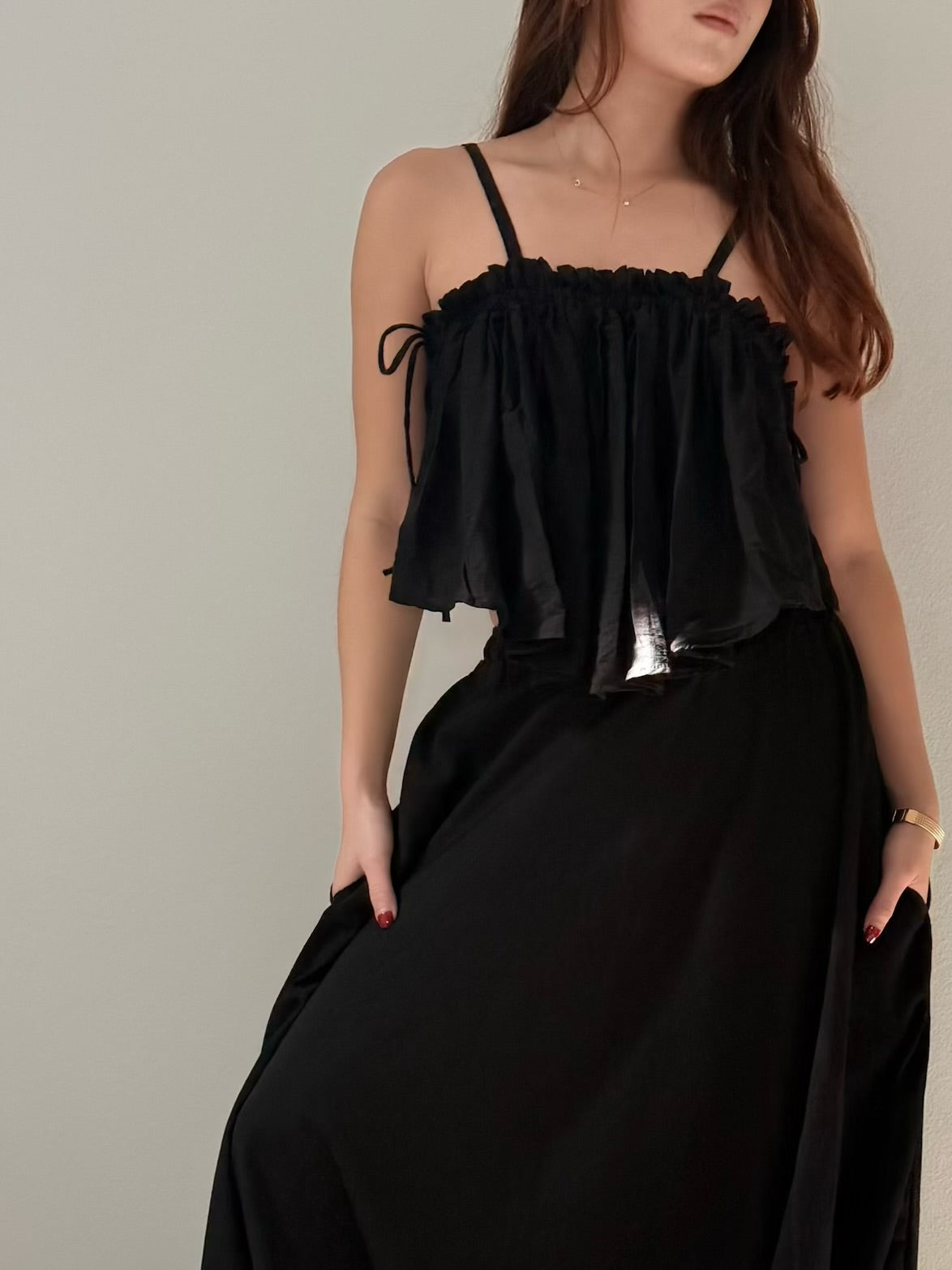 Mira Black Crop Top