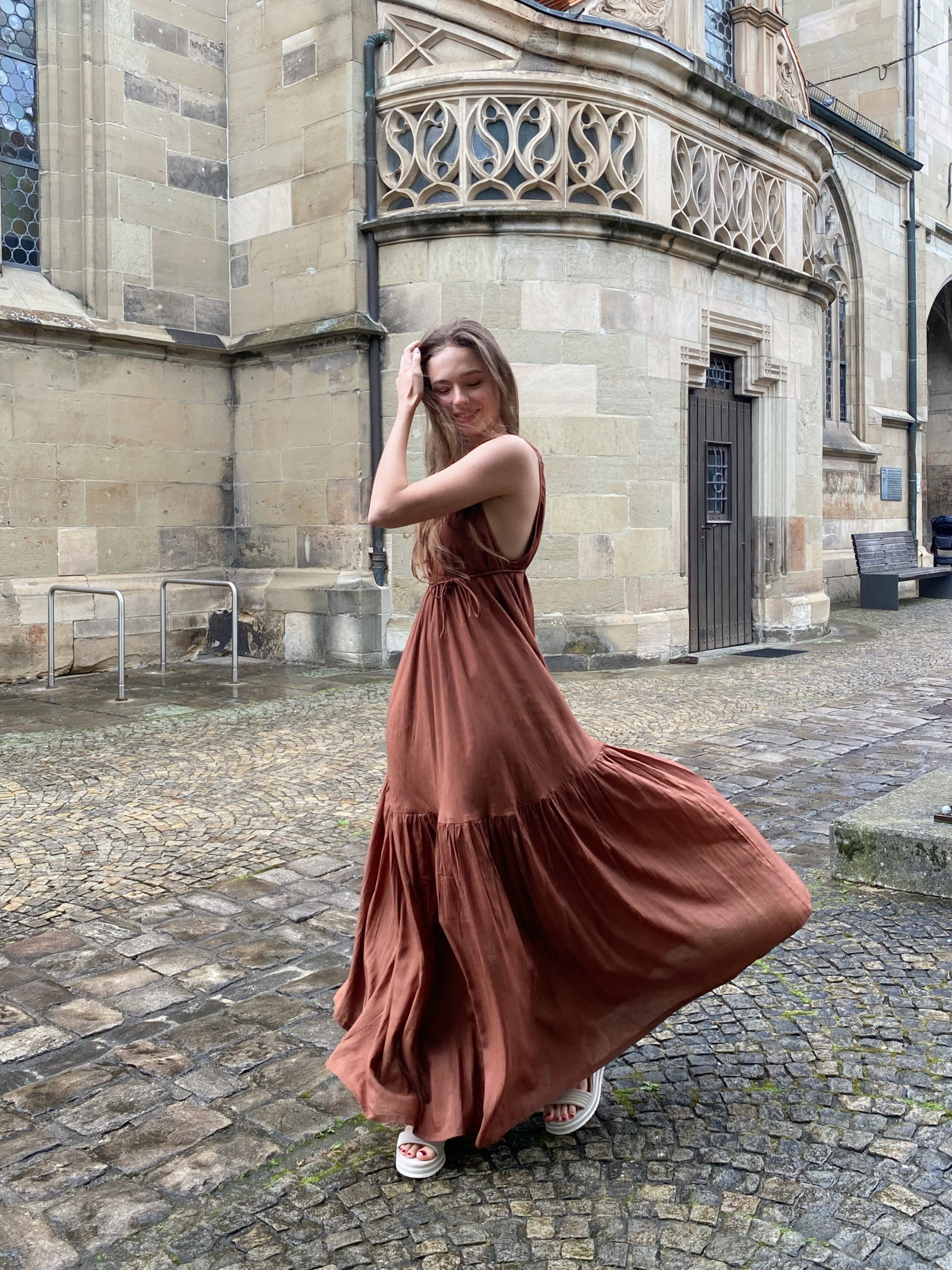 Austin Convertible Maxi Dress - Mocha Brown