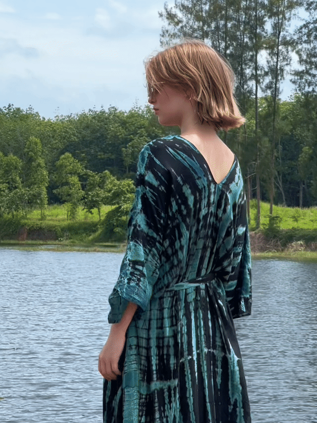 Shop Zen Tie Dye Kaftan Dress - Oversized Caftan- bohemian style- Boho tie dye Kaftan
