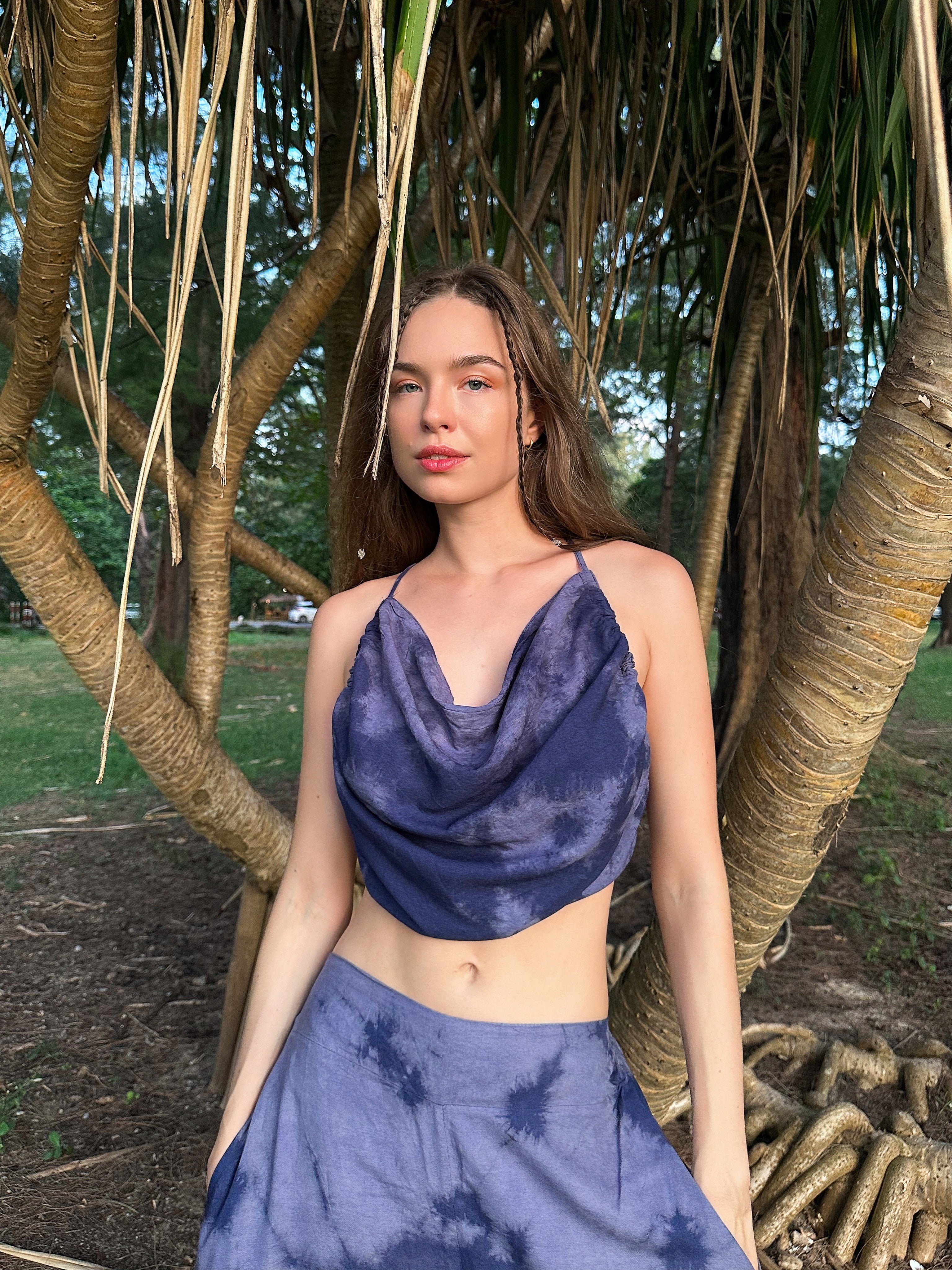 Maya Crop Top - Indigo