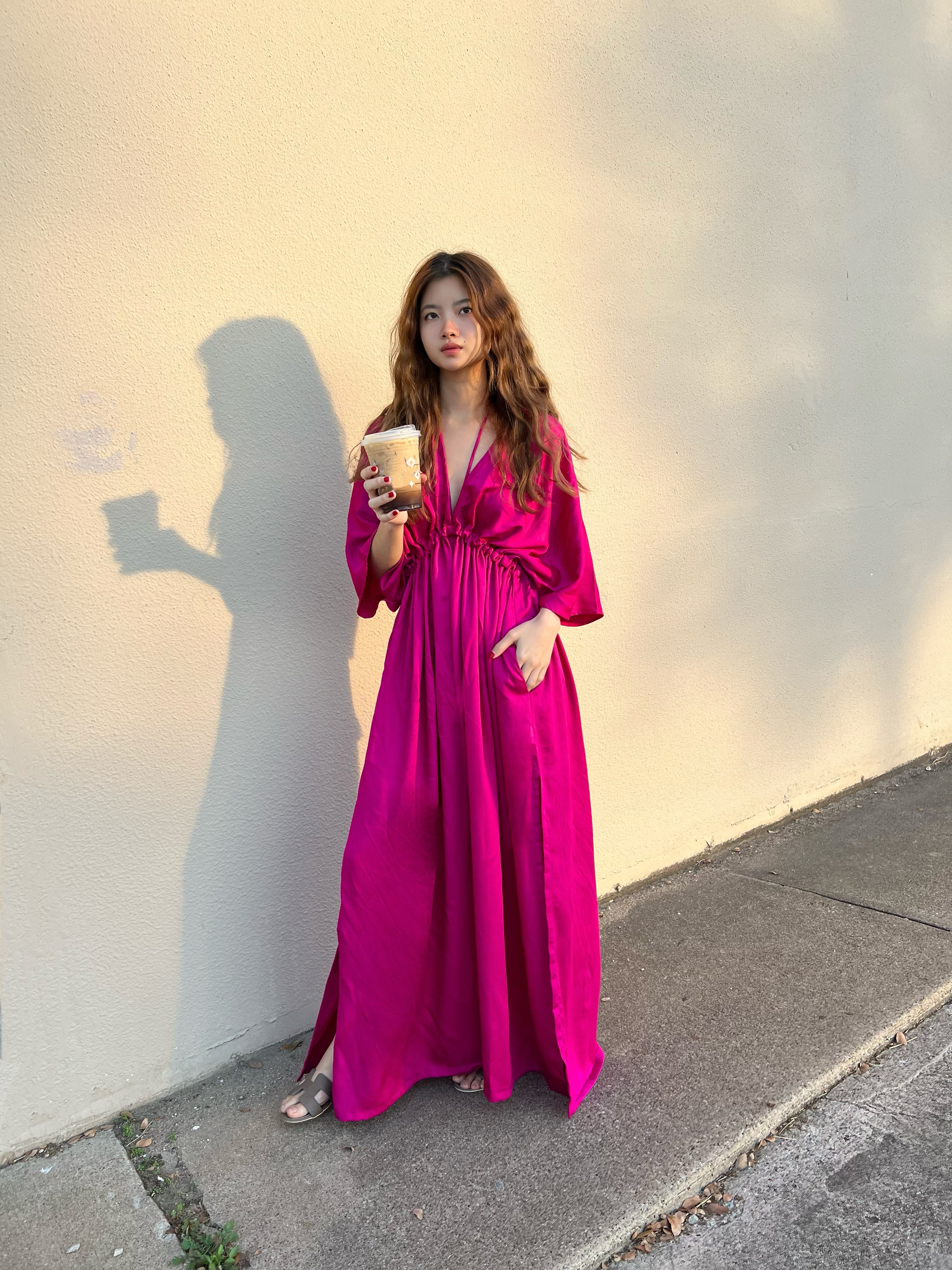 Kori Goddess Kaftan Maxi Dress - Fuchsia