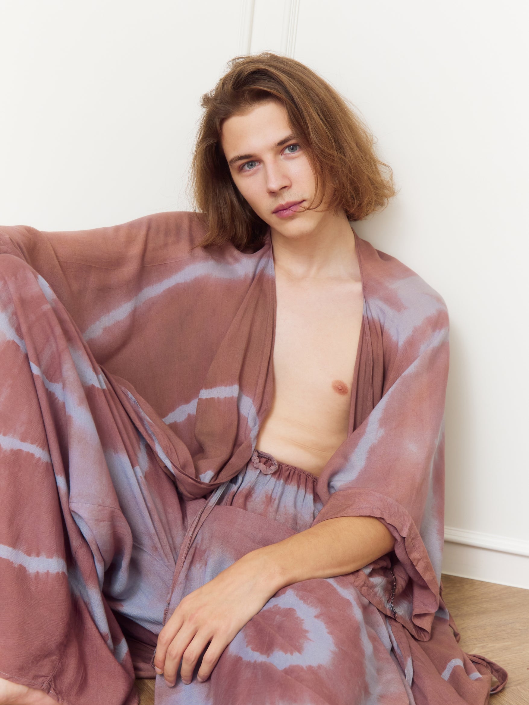 Spider Tie Dye Kimono Set- Sand