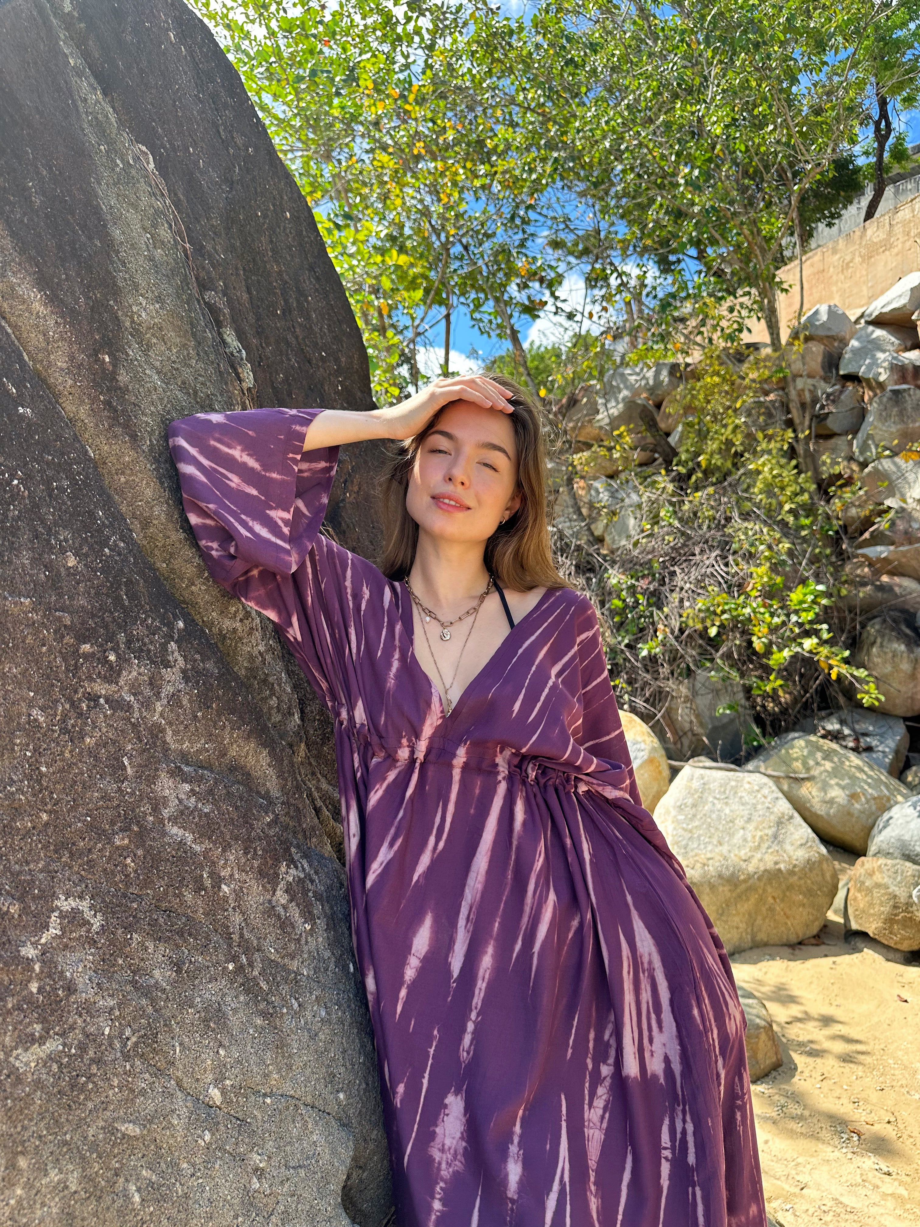 Vera Goddess Maxi Dress - Purple