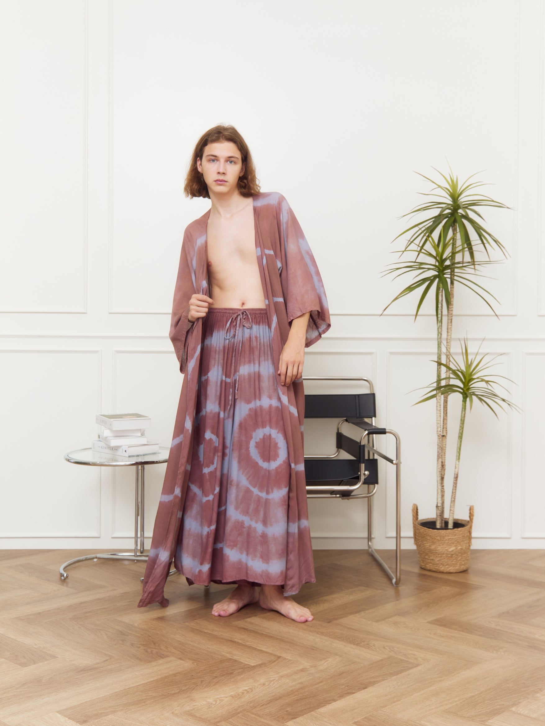 Spider Tie Dye Kimono Set- Sand