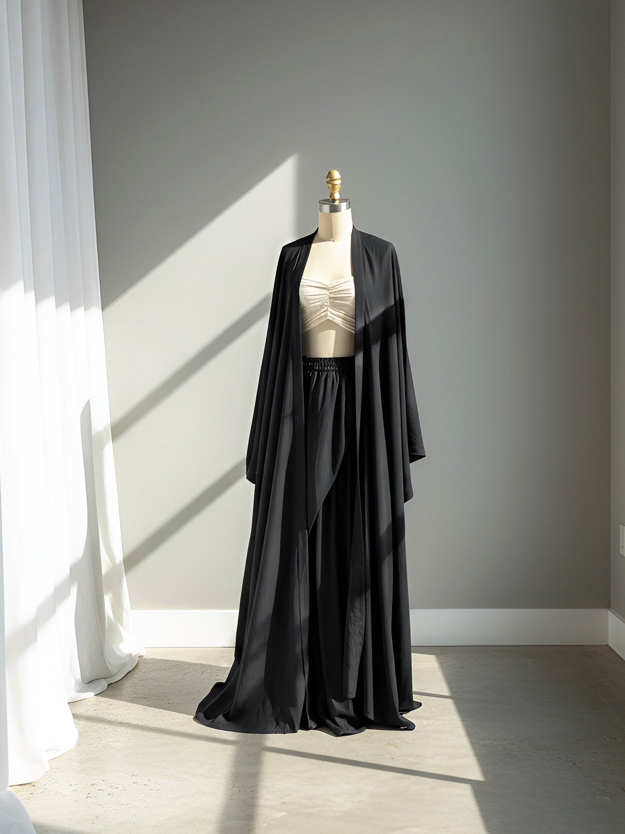 Sunrise Black Oversized Kimono Kaftan