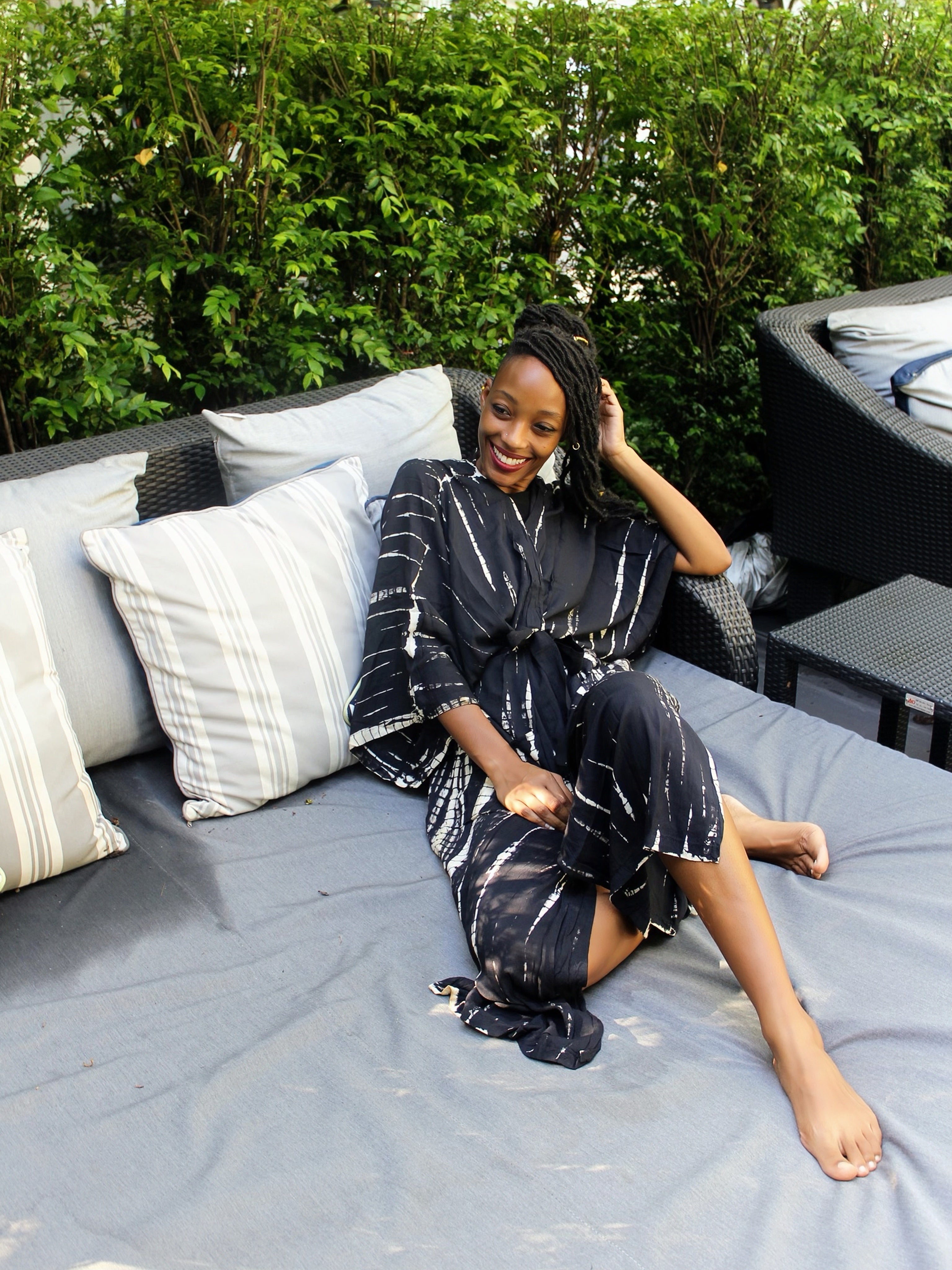 Shop hand dyed black tie dye kimono robe | long kimono robe Coco de Chom