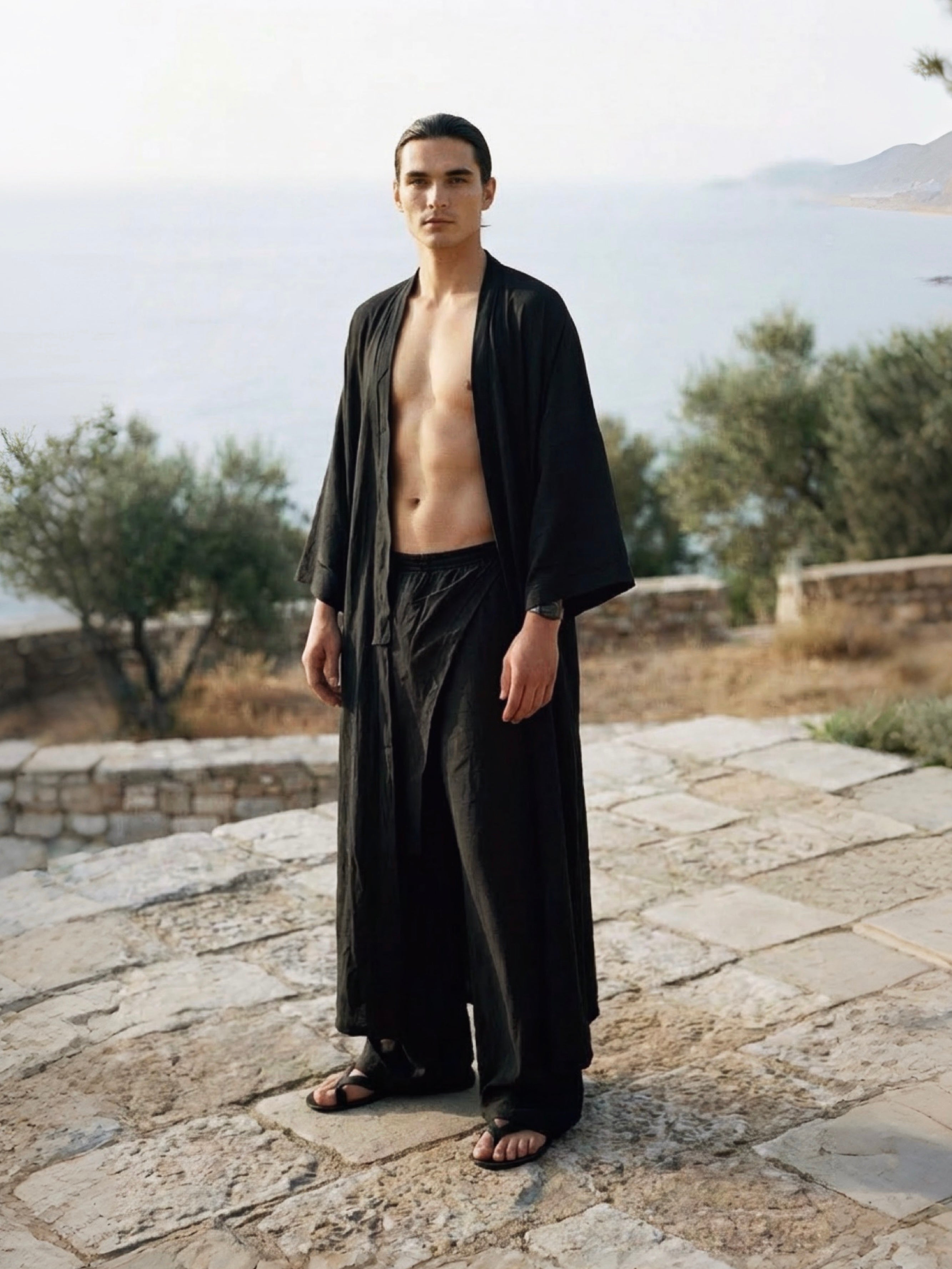 Sunrise Black Oversized Kimono Kaftan
