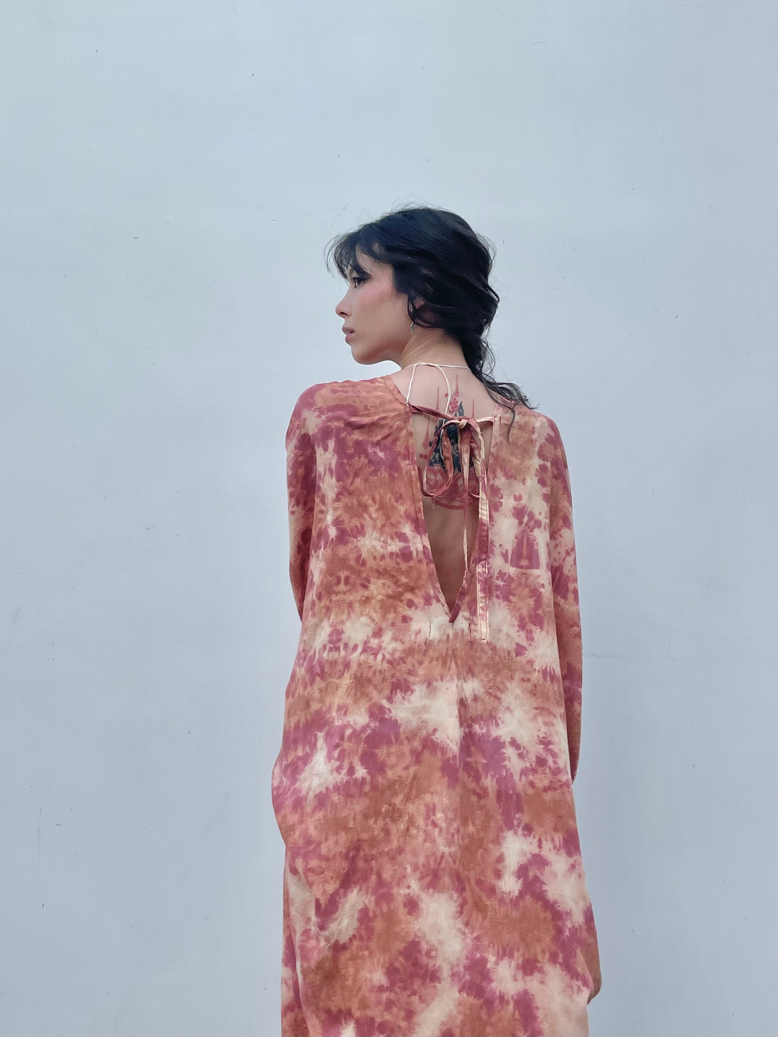 Shop Tie Dye Long Sleeve Kaftan Maxi Dress: Goddess Kaftan Boho Dress, Turn up the resort-beach vibe and protect yourself from the sun with our Long-Sleeve Goddess Kaftan with Coco de Chom