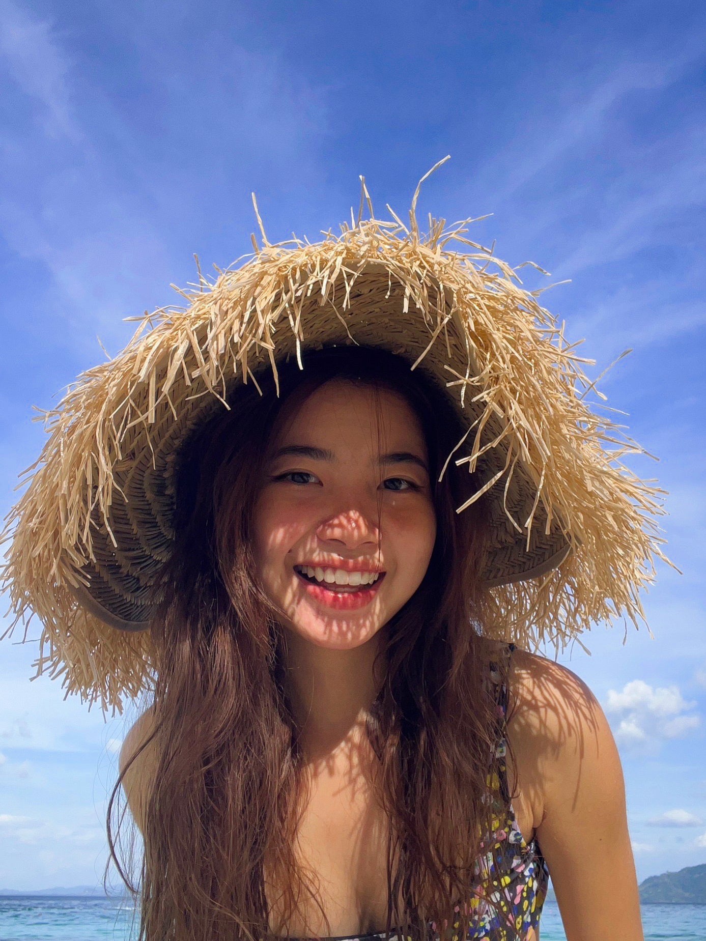 Beach Hat Natural Raffia Straw Hat