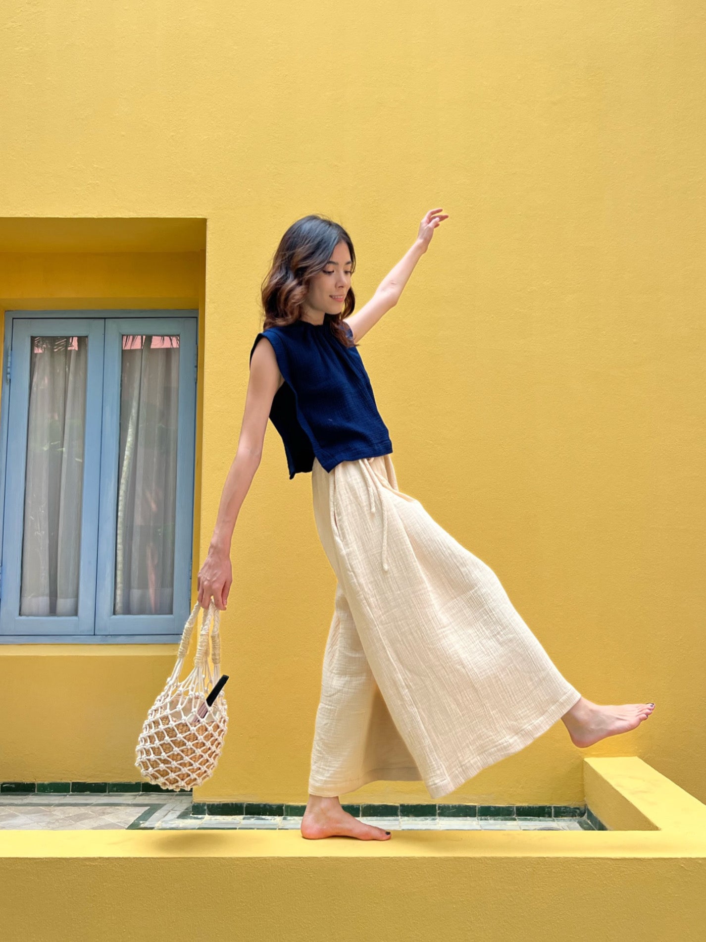 Muji Cotton Kaftan Crop Top