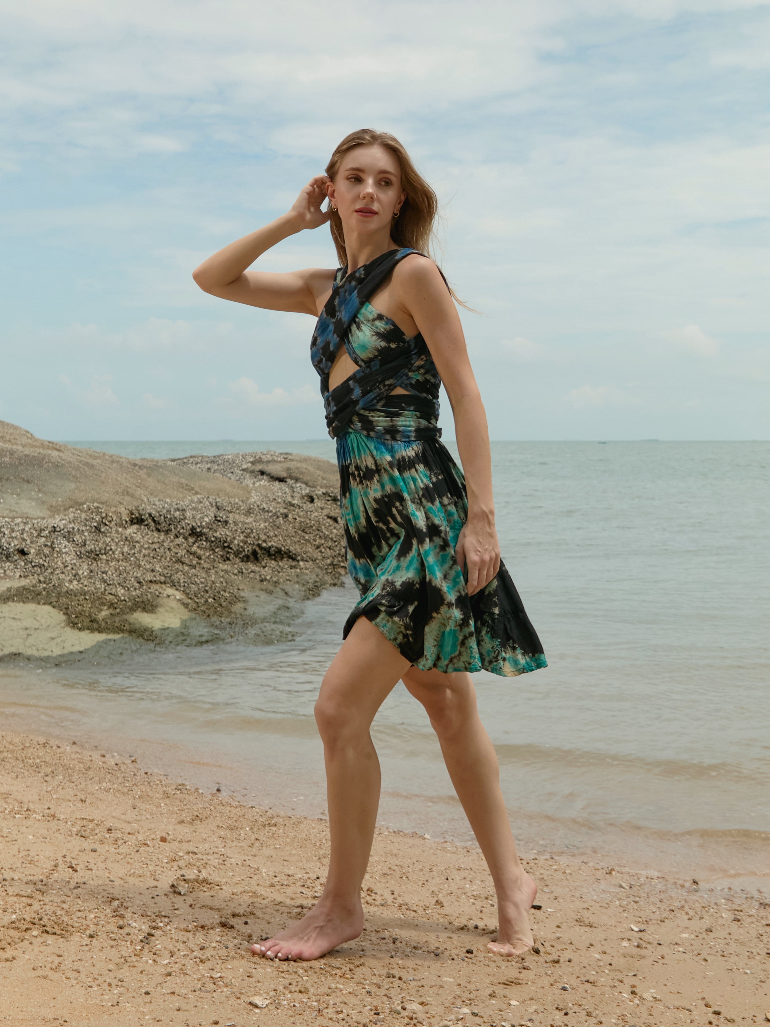 Butterfly Infinity Mini Dress Tie Dye
