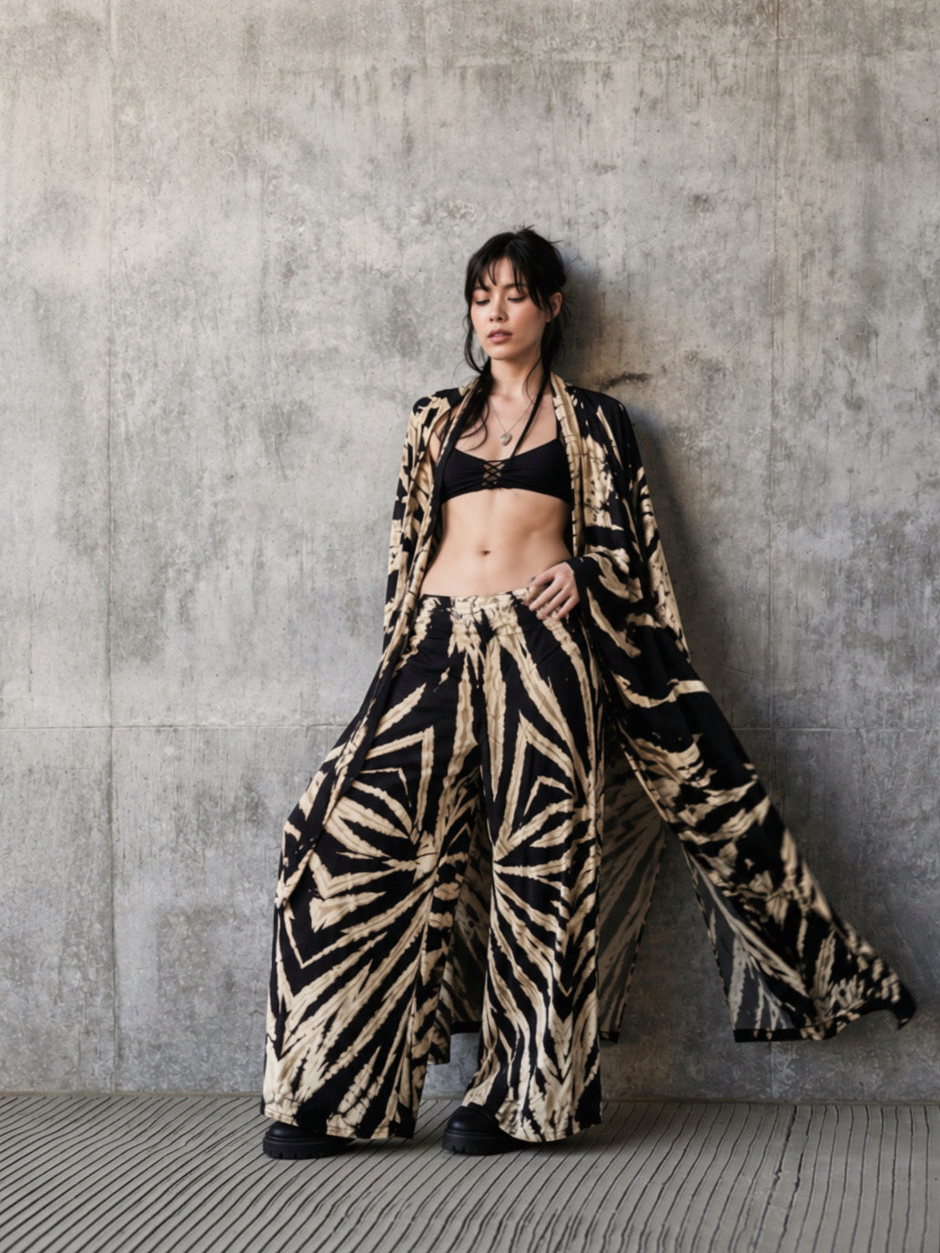 Pantalon tie-dye coquillage sarcelle maya
