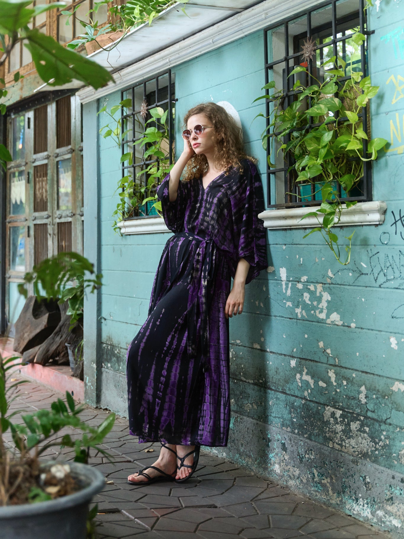 Shop Tie Dye Kaftan Dress - Oversized caftan - Purple kaftan Maxi Summer Dress from Coco De Chom ?