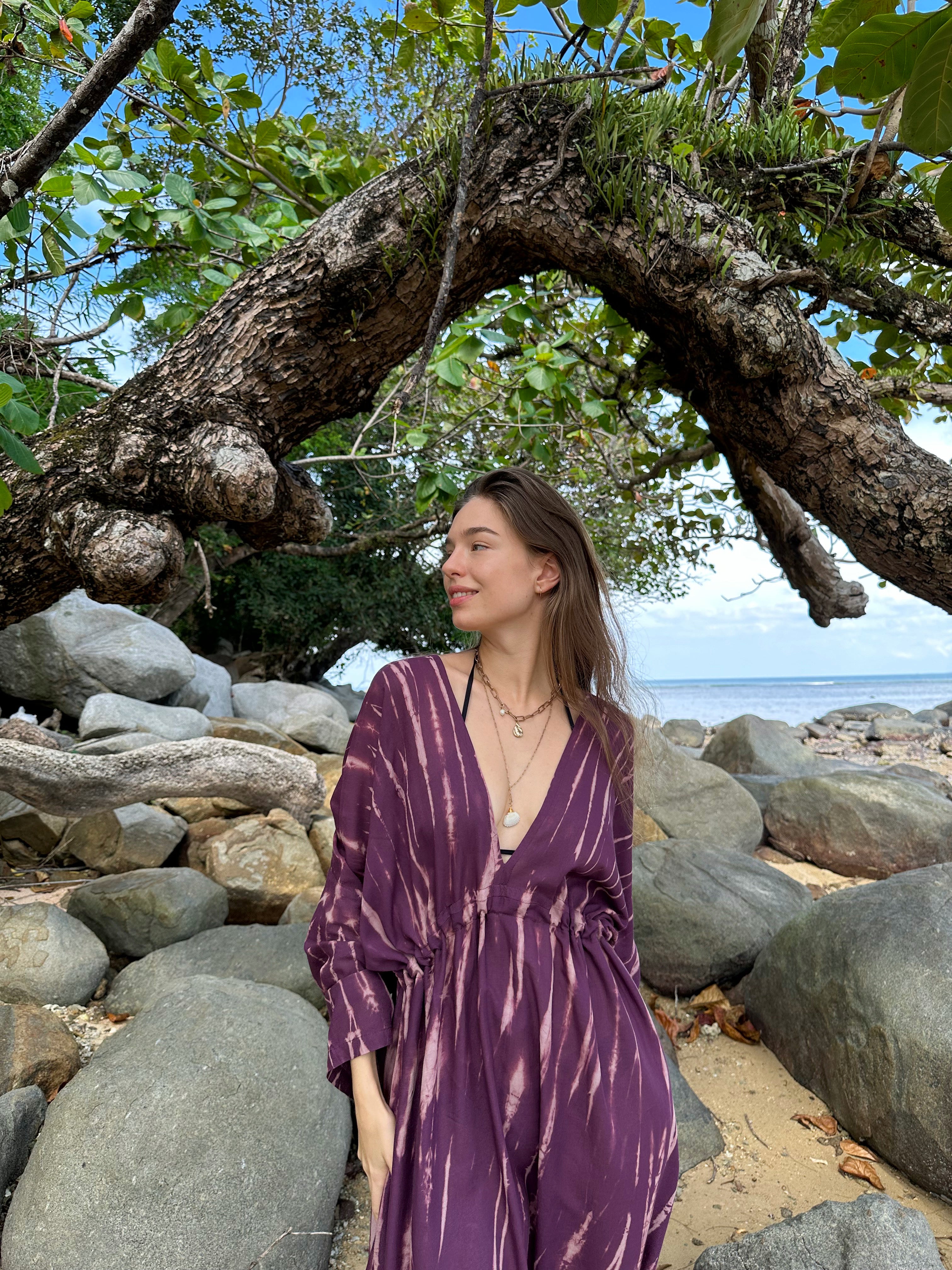 Vera Goddess Maxi Dress - Purple