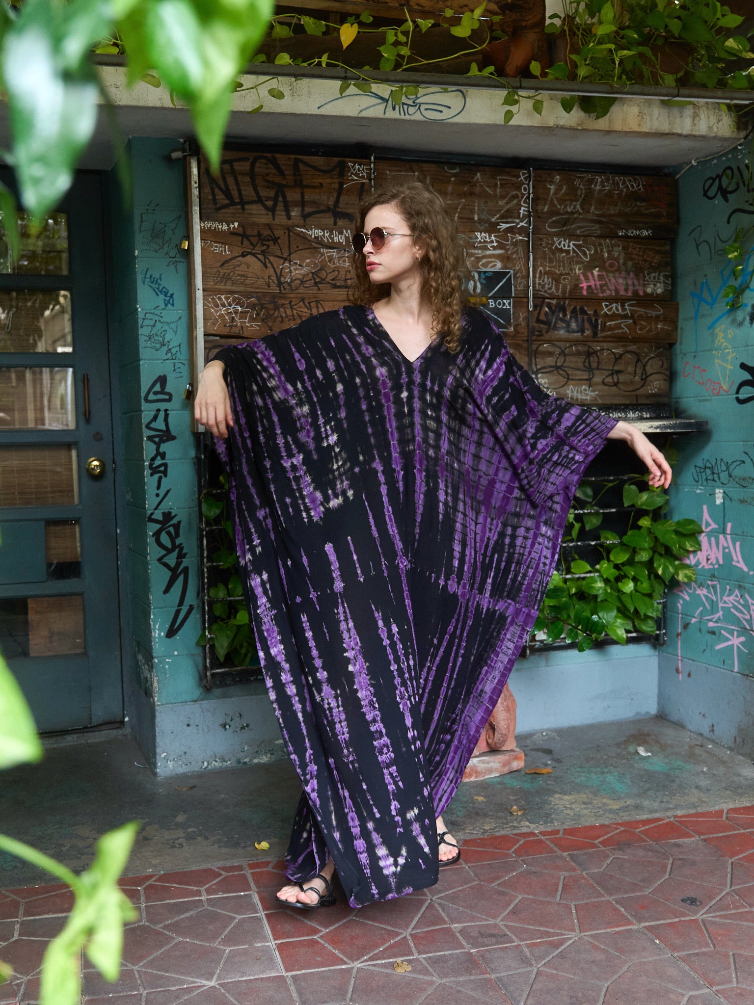 Shop Tie Dye Kaftan Dress - Oversized caftan - Purple kaftan Maxi Summer Dress from Coco De Chom ?