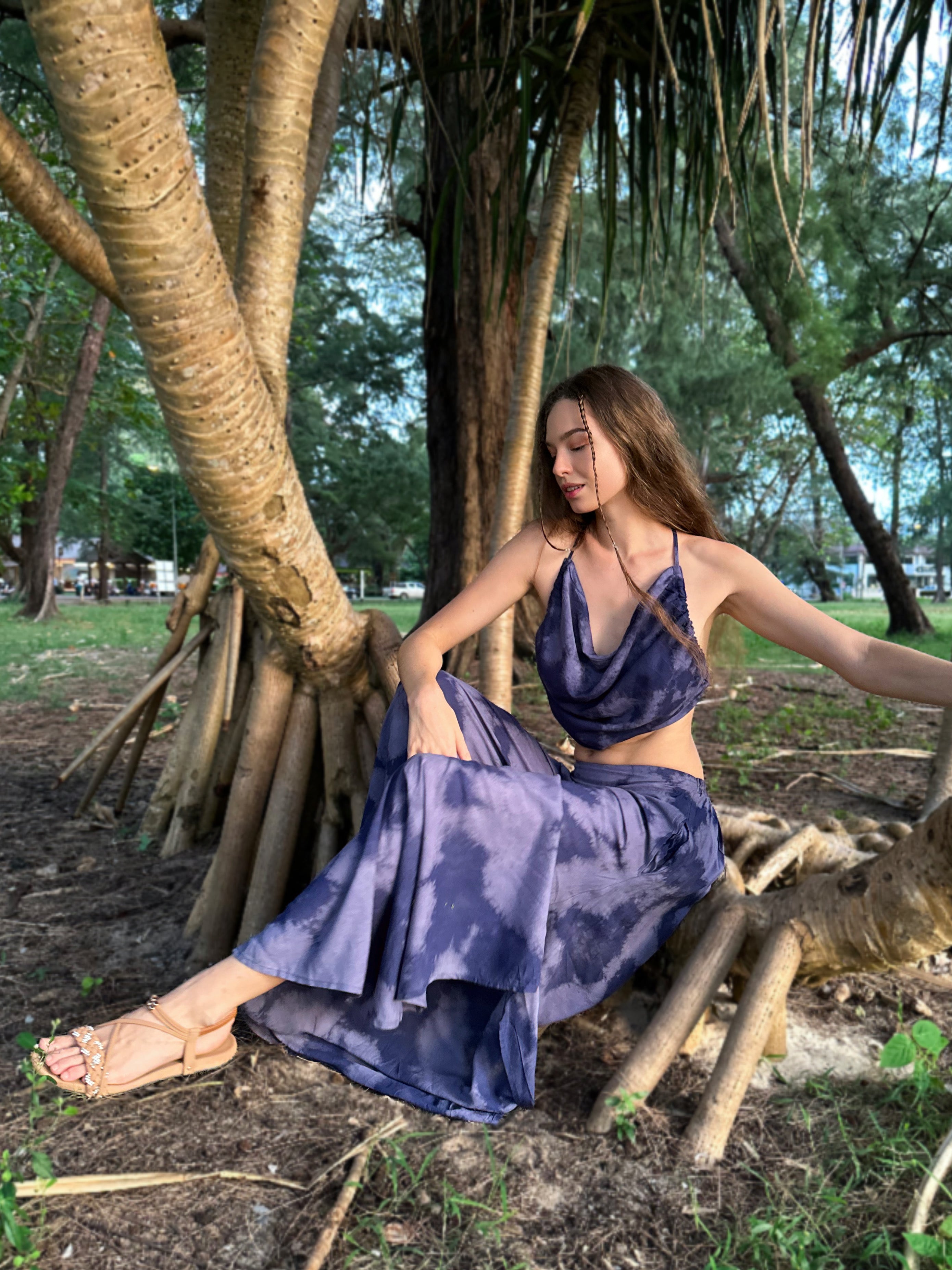 Maya Crop Top - Indigo