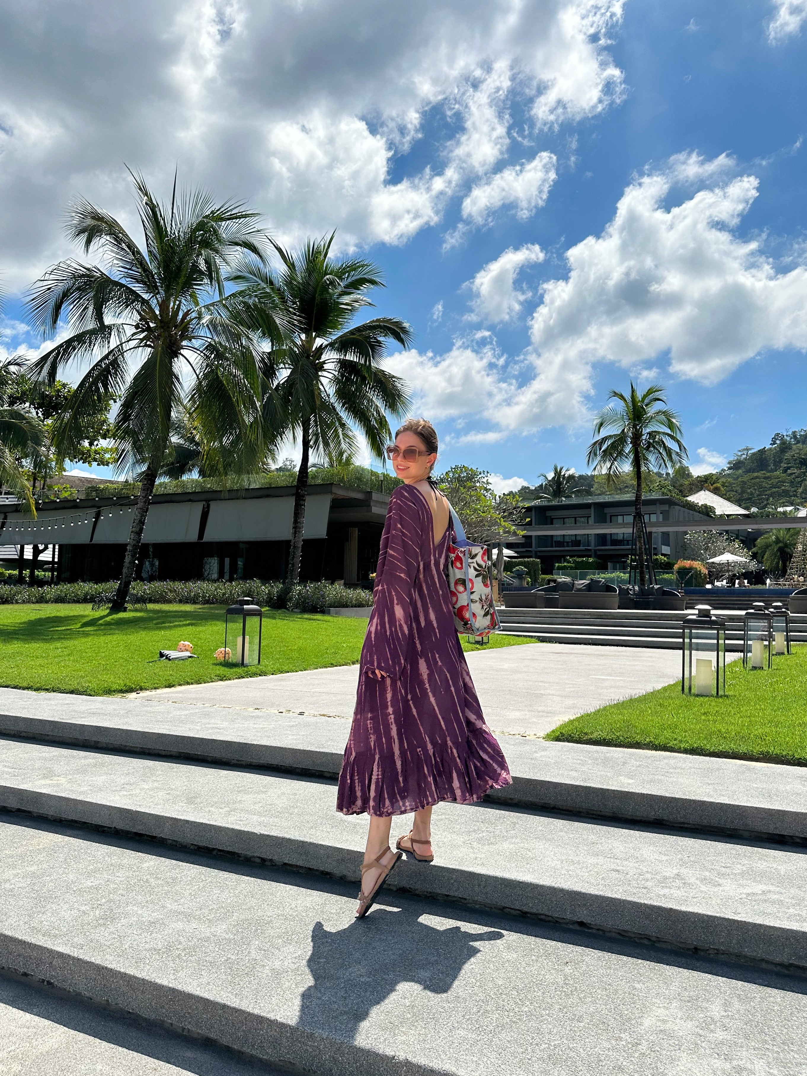 Vera Goddess Maxi Dress - Purple