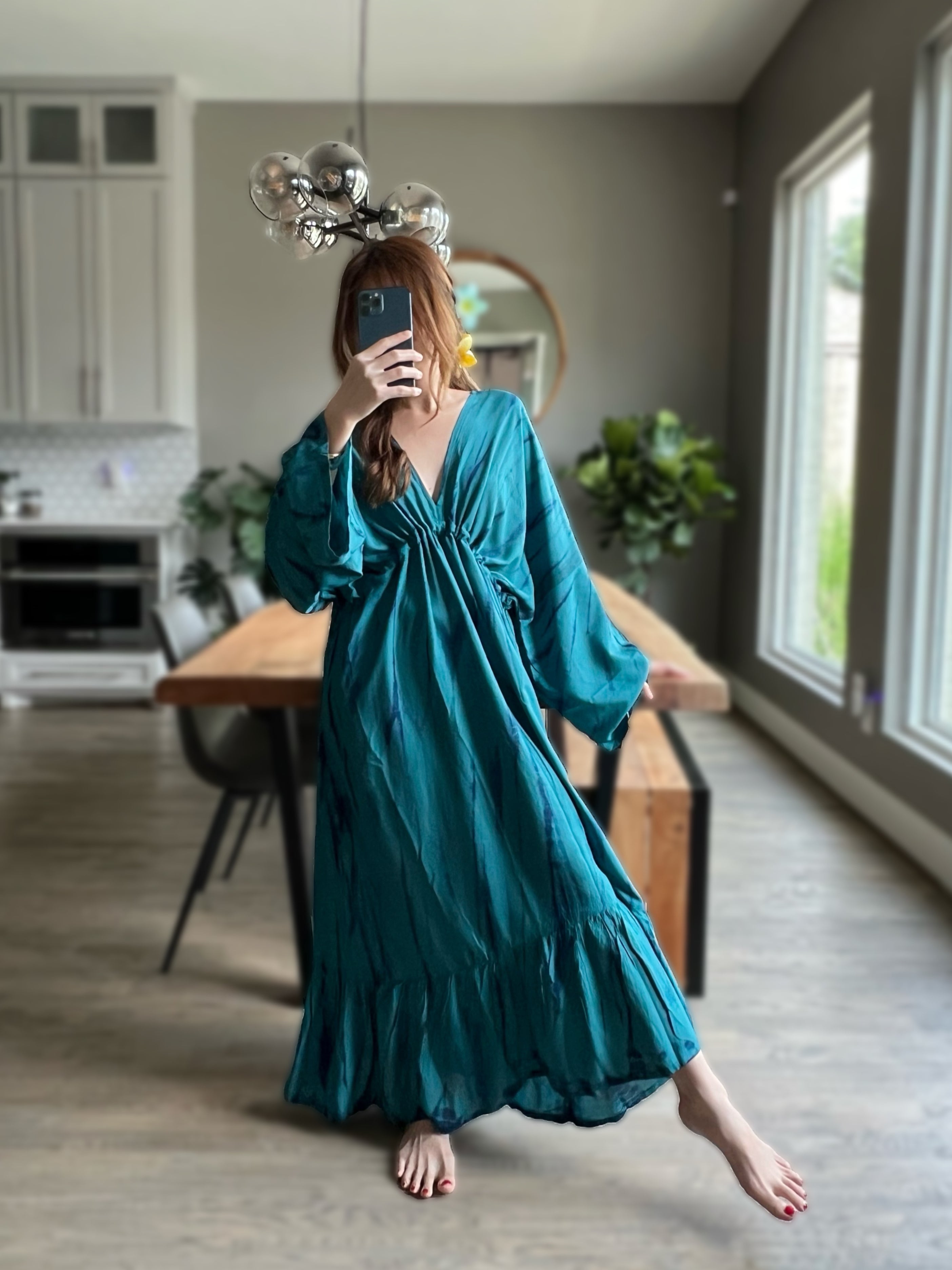 Vera Goddess Maxi Dress - Teal
