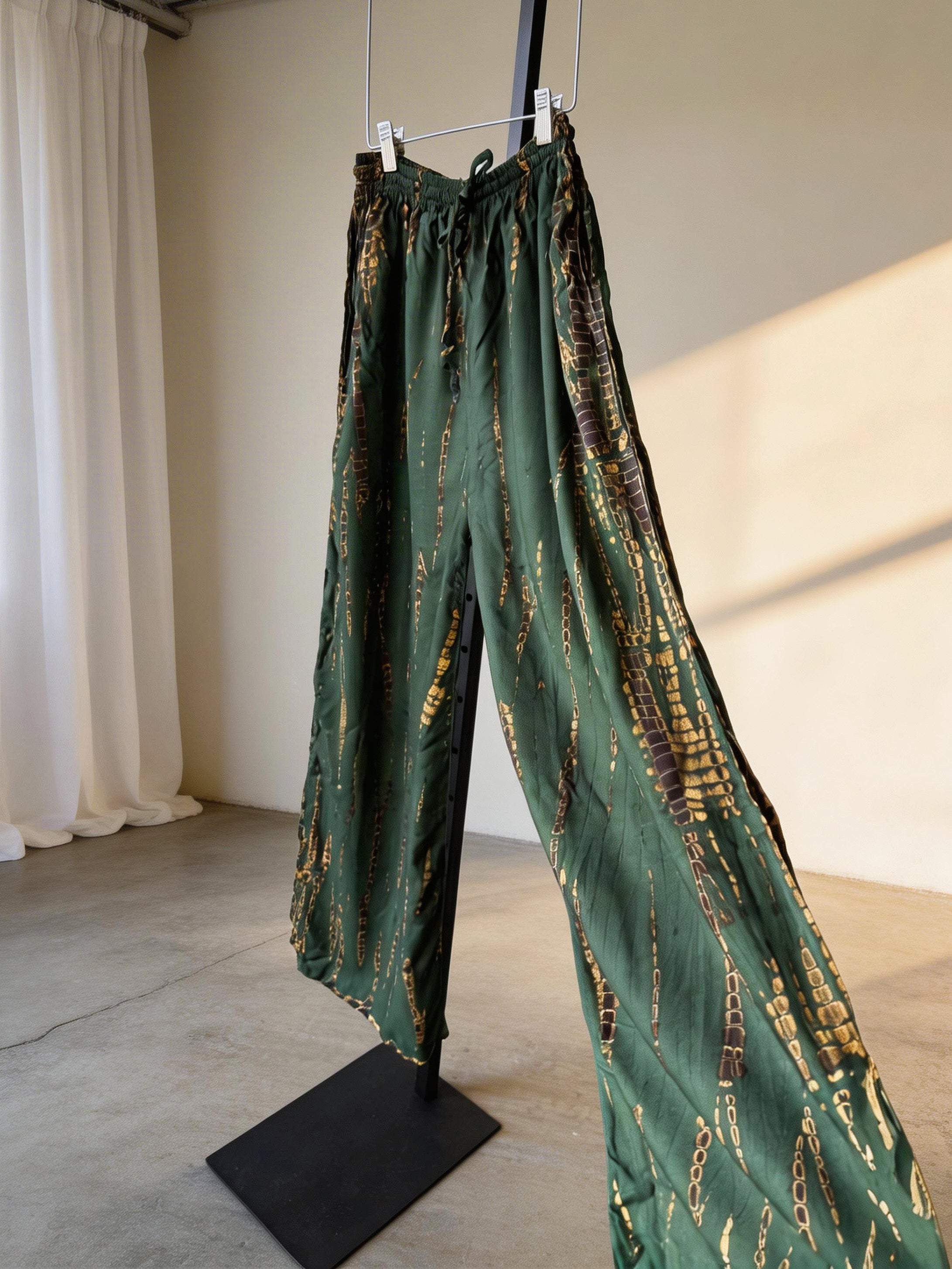 Wide leg cotton tie dye pants with relaxed fit, styled for casual summer outfit – breathable boho pants for women