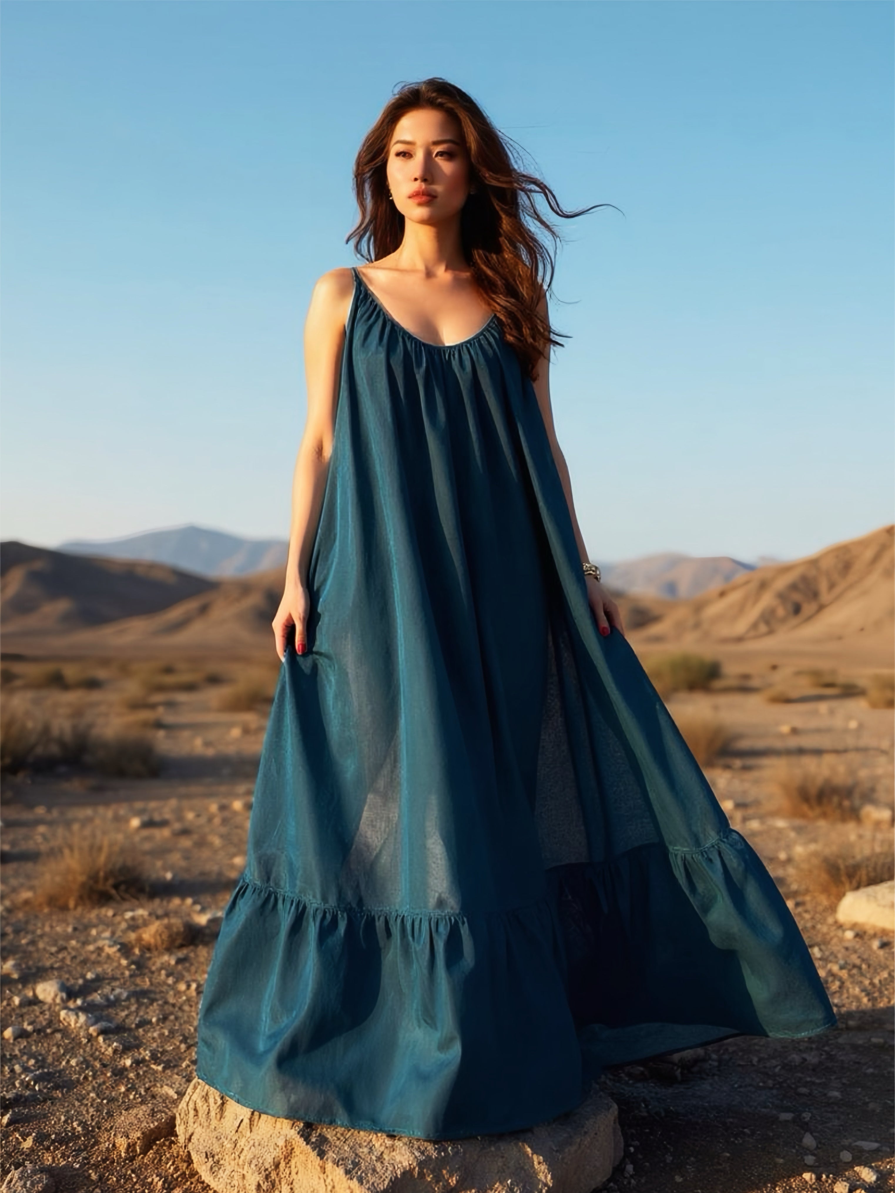 Mali Backless Maxi Dress - Teal