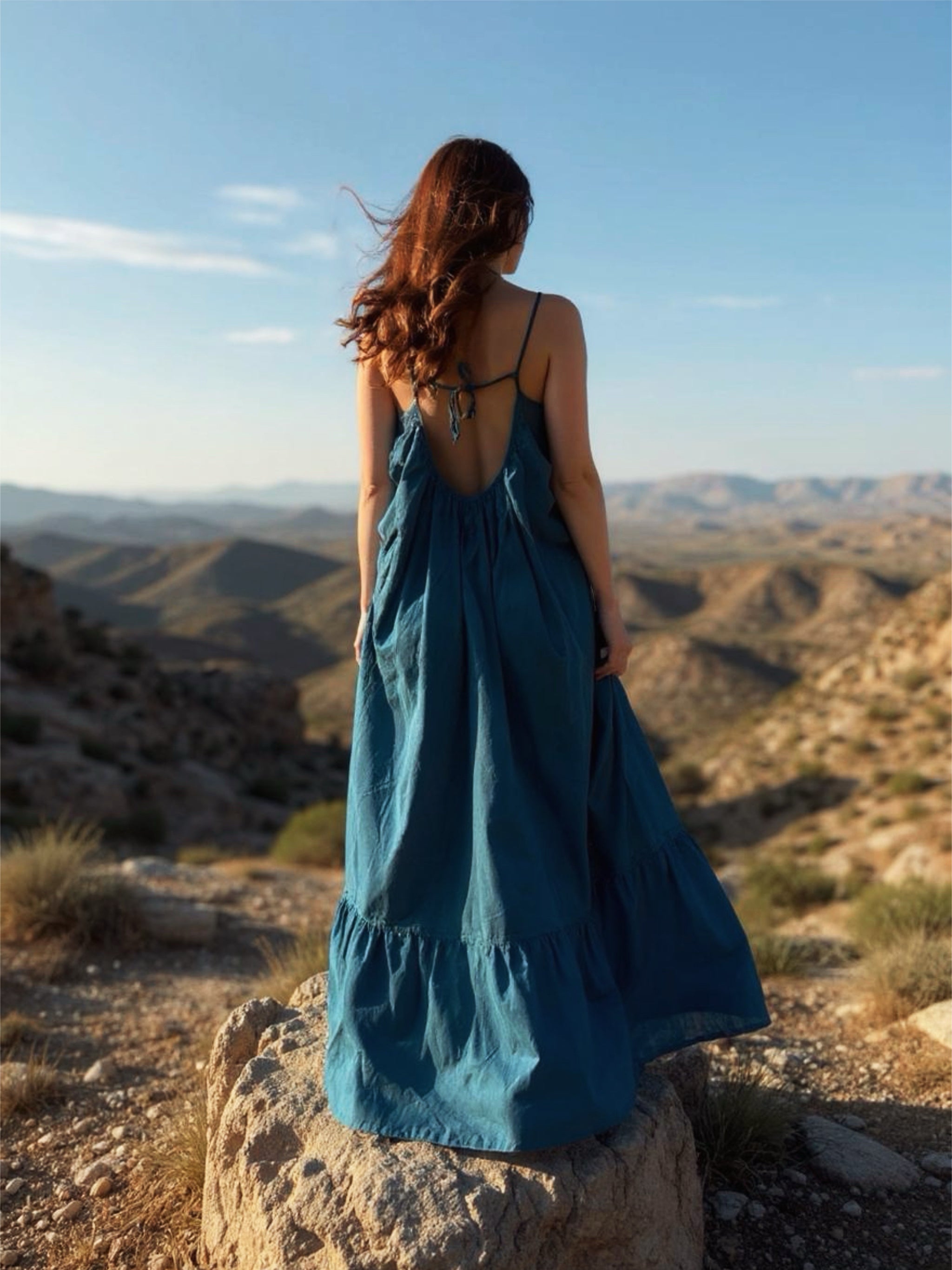 Mali Backless Maxi Dress - Teal