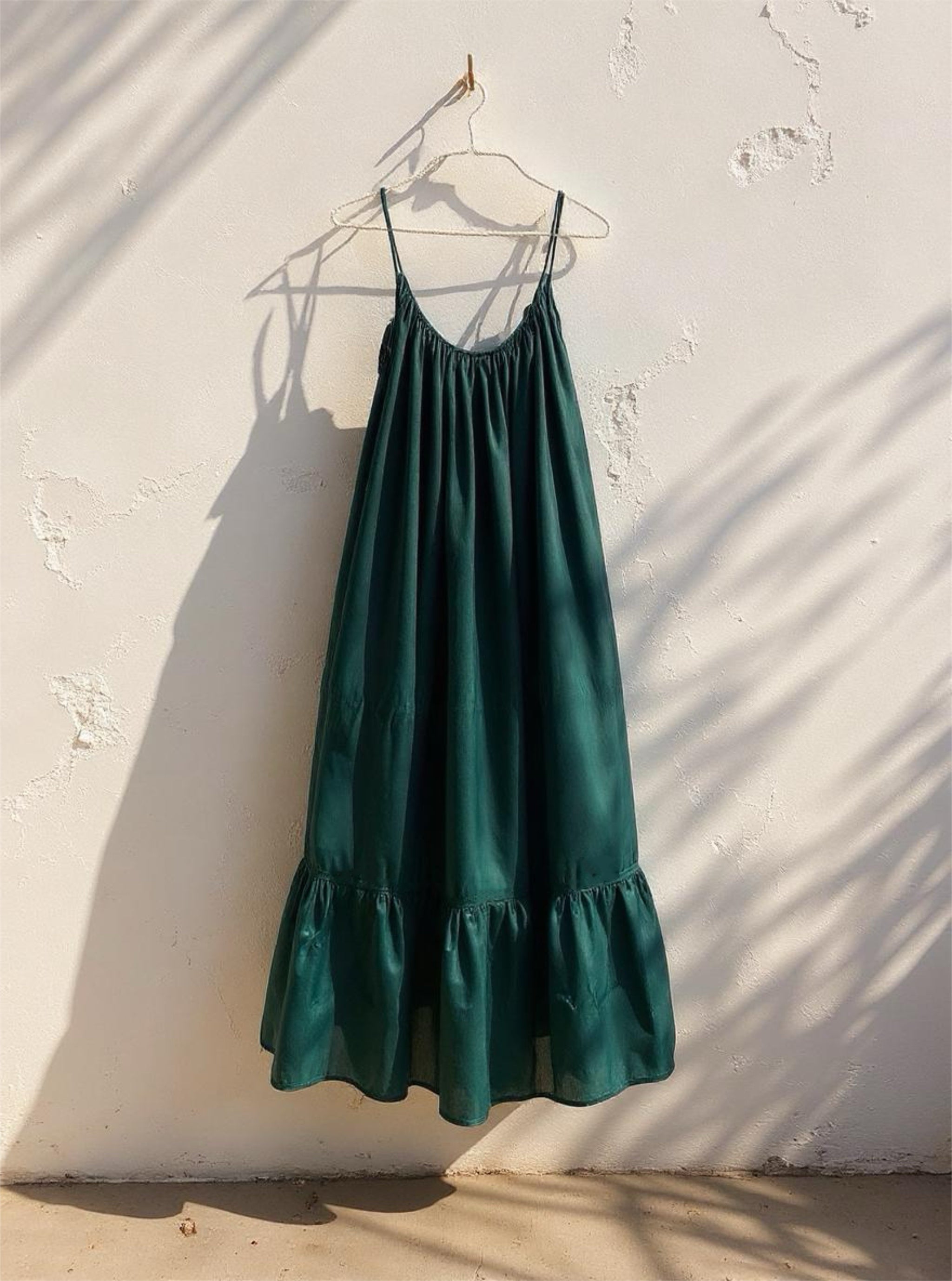 Green Backless Maxi Dress, oversized dress, dark green dress, perfect for beach dress or resort dress- slow fashion by Coco de Chom
