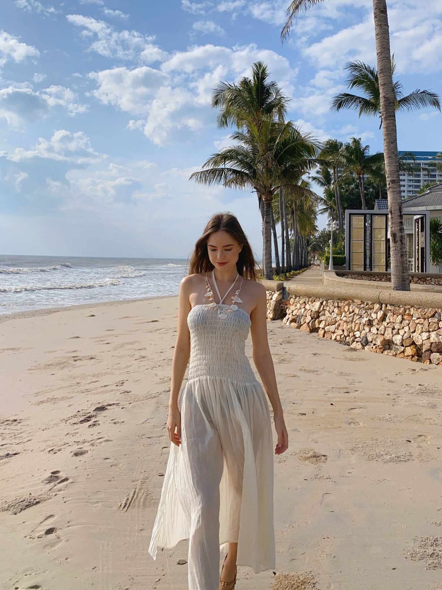 Sundance Cotton Smocked Maxi Dress