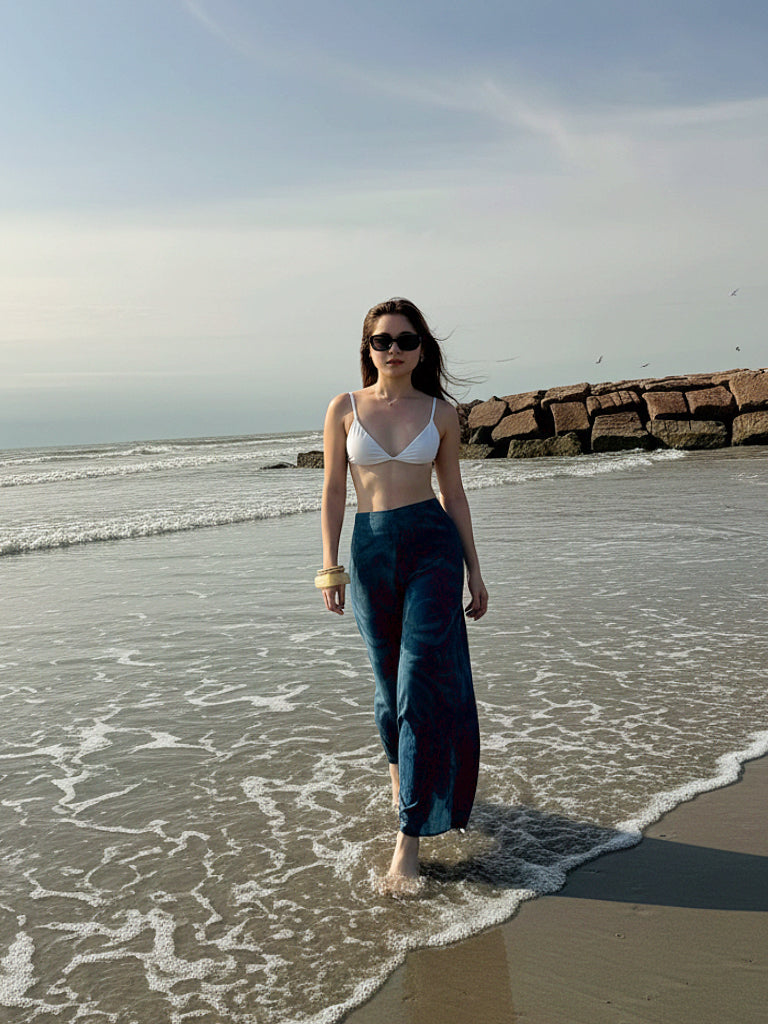 Maya Teal Seashell Tie Dye Pants