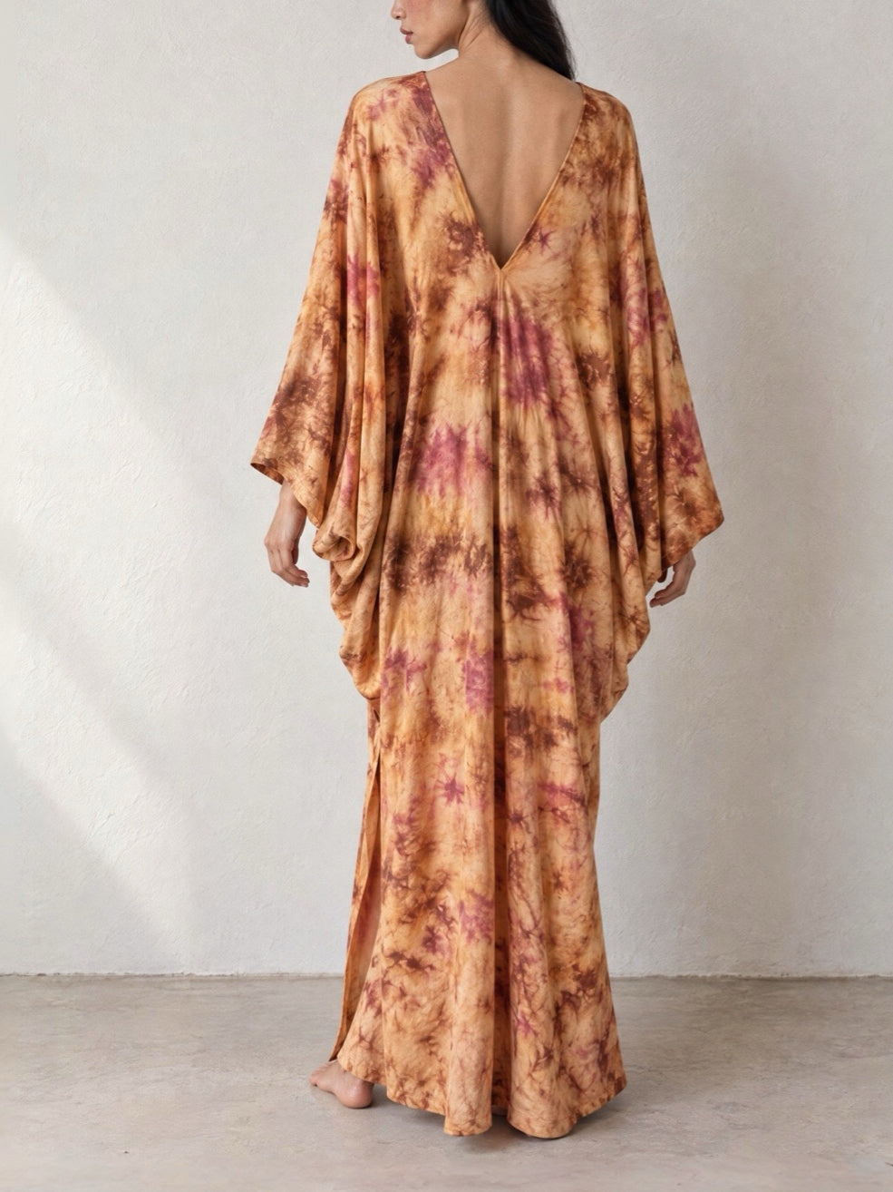 Vestido caftán Bella de manga larga - Óxido