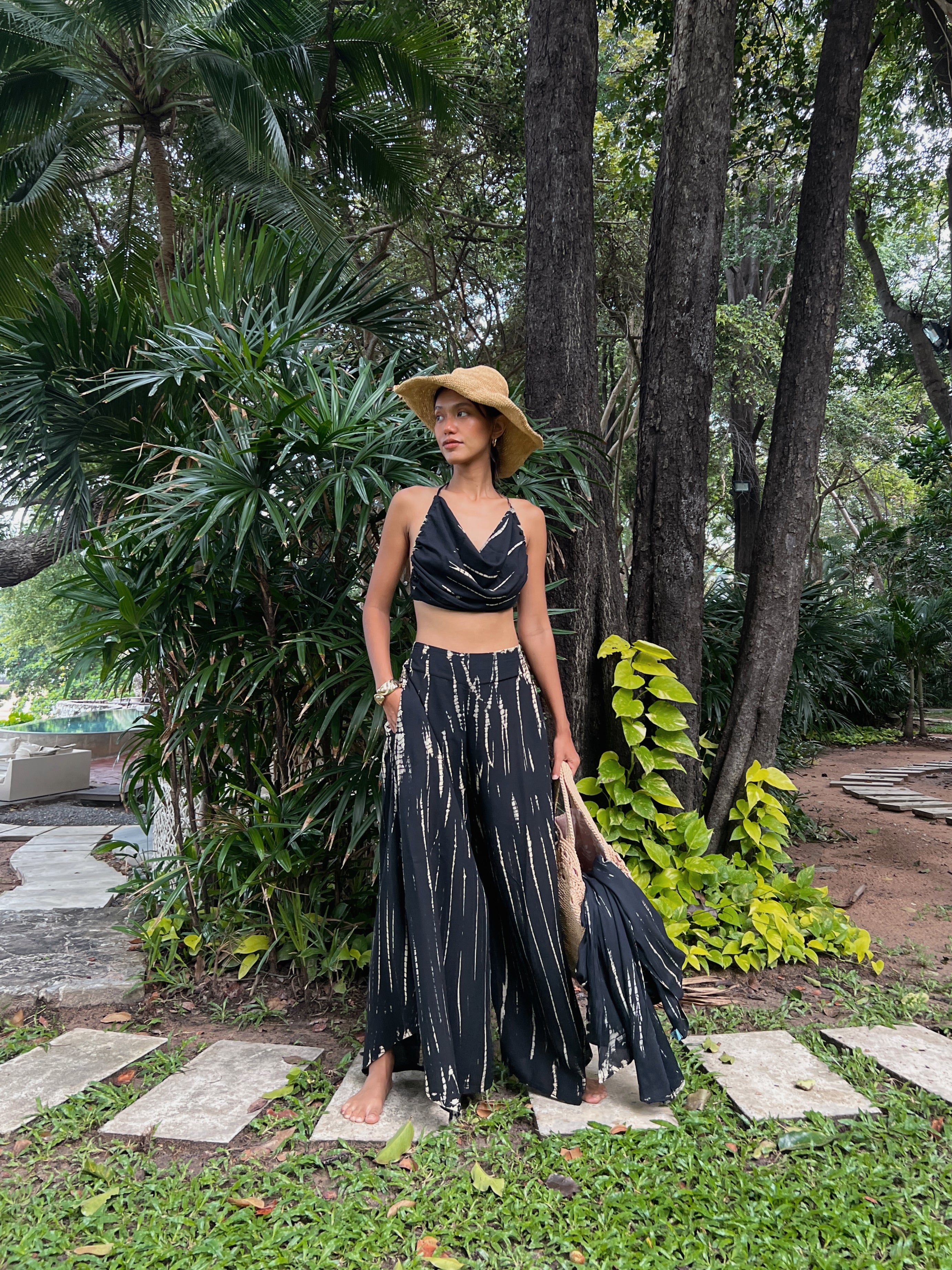 Shop our new handcrafted Maya Crop Tops, where playful style, bohemian vibes, and comfort come together effortlessly. Complete your look with the Maya Kimono robe and Maya Boho Wide Leg Pants for head-to-toe vibrancy. Plus, the adjustable sleeve cinched crop top keeps you in fashion all year round. It's the perfect choice for staying stylish, no matter the season! Perfect for summer outfits, beach aesthetic, concert festival outfits.. or even yoga day