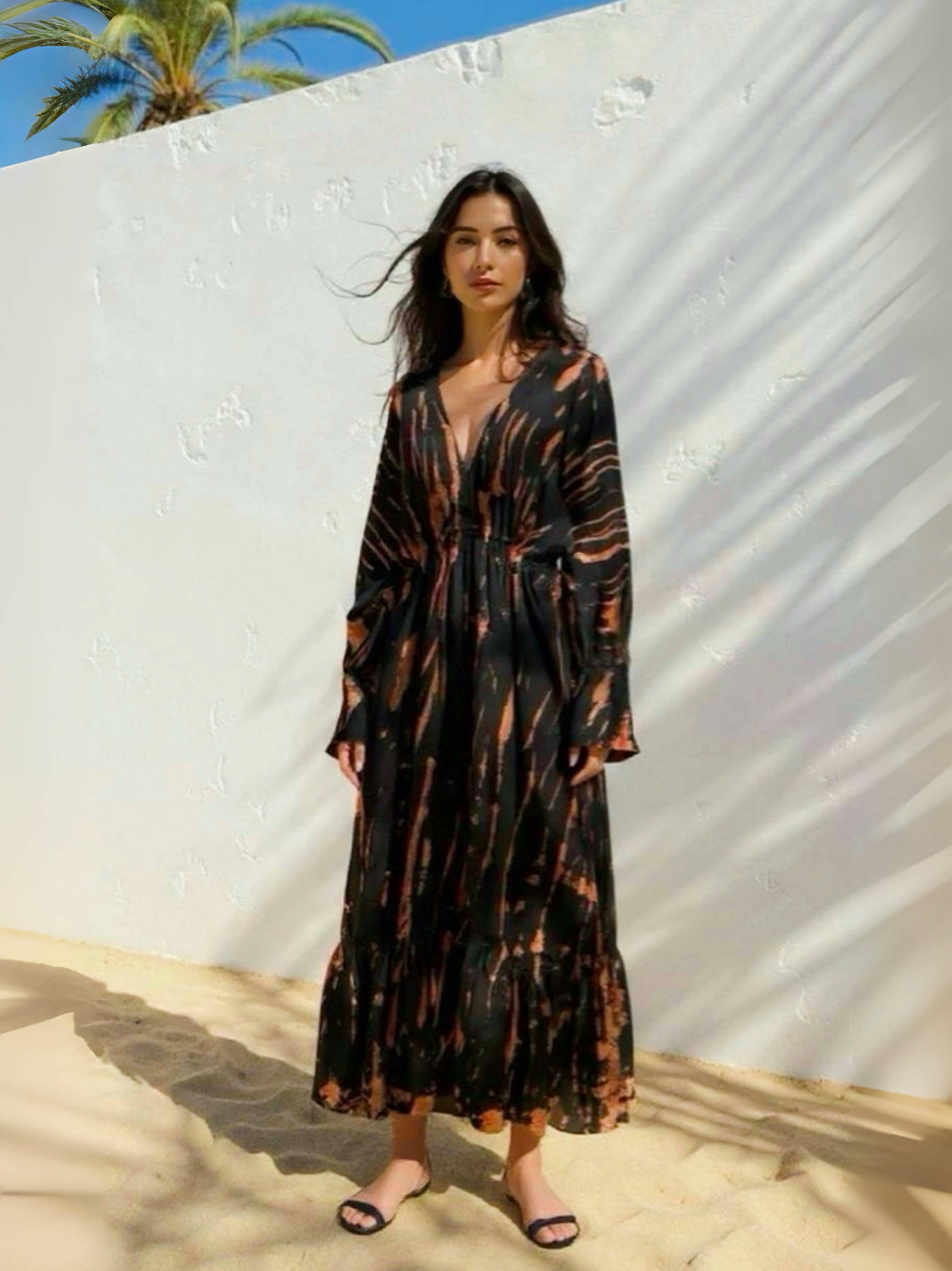 Vera Goddess Maxi Dress - Black