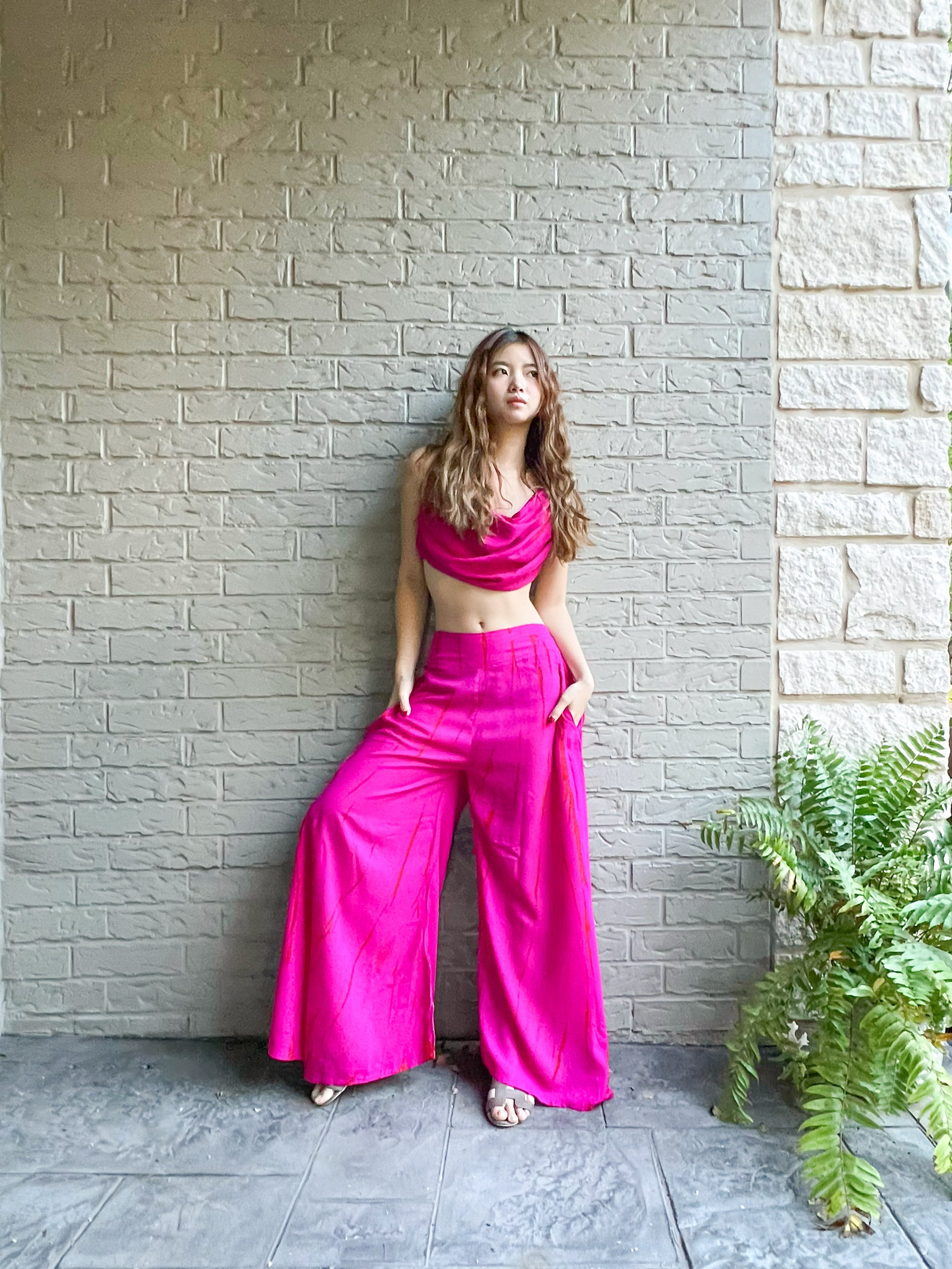 Shop Hot Pink Tie Dye Wide Leg Pants For Effortless Style | Shop Now!