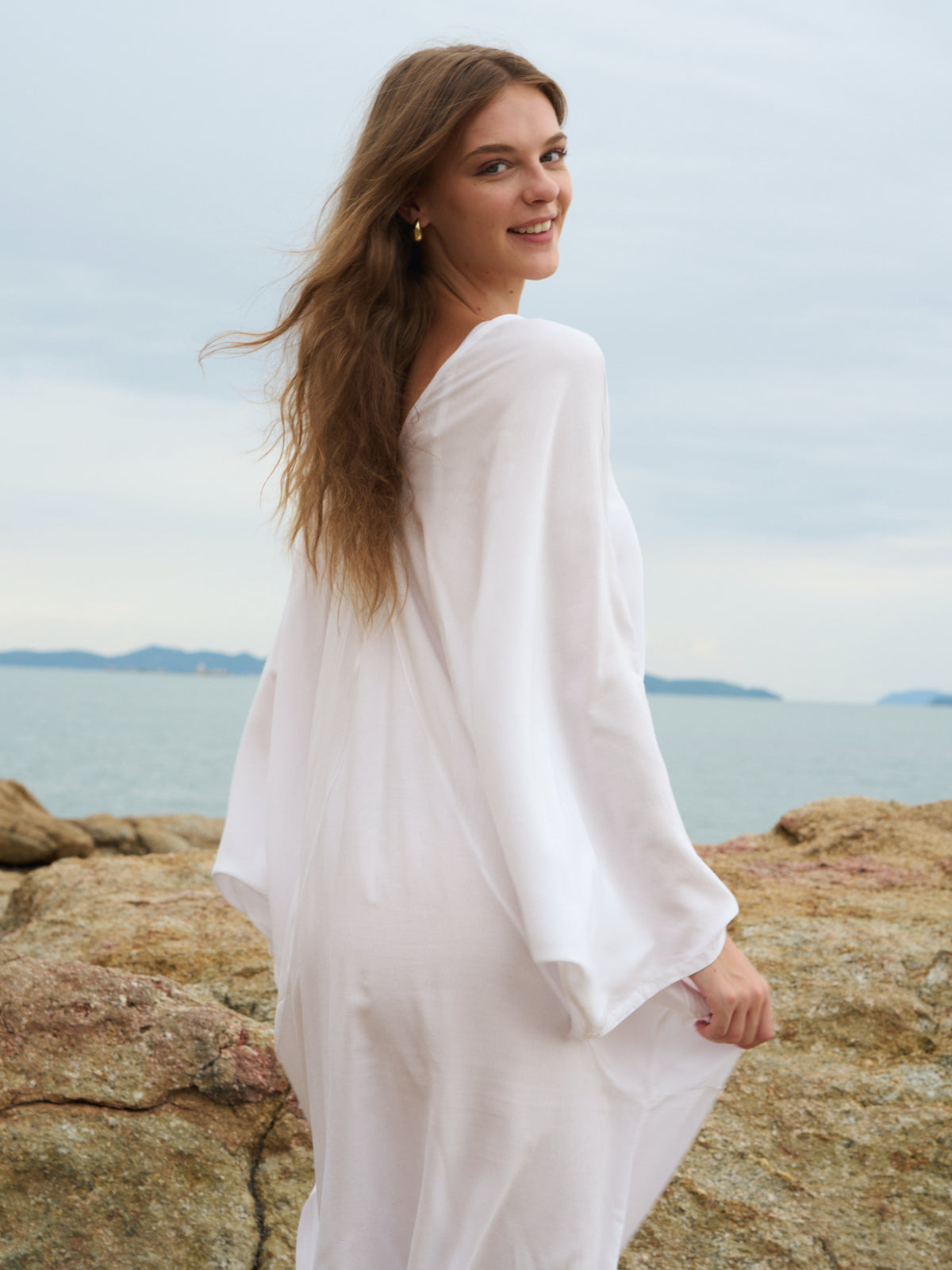 Bella Oversized Long Sleeve Kaftan Maxi Dress