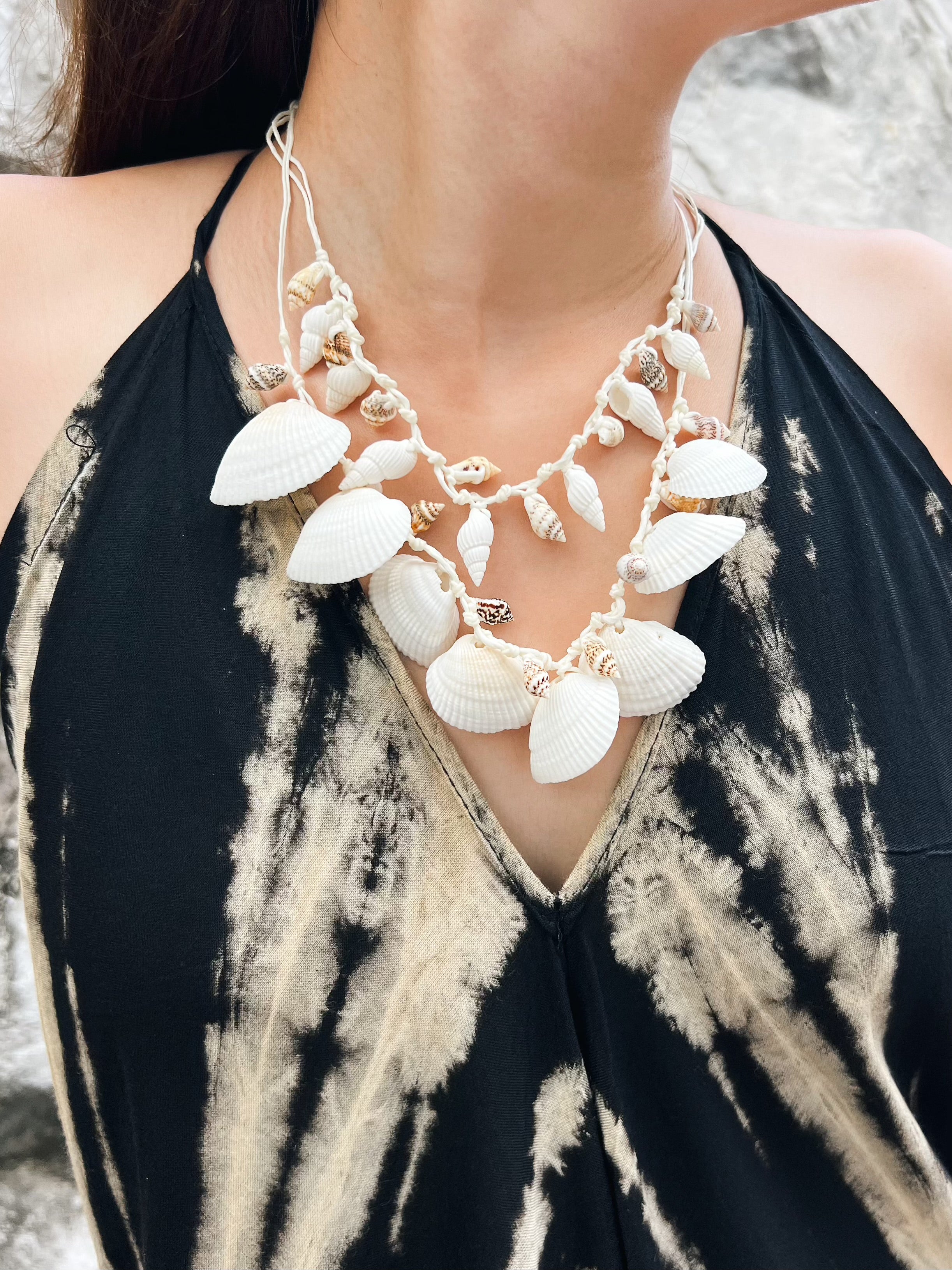 Statement Seashell Choker Necklace | Natural Seashell Boho Accessories | Handmade Beach Jewelry