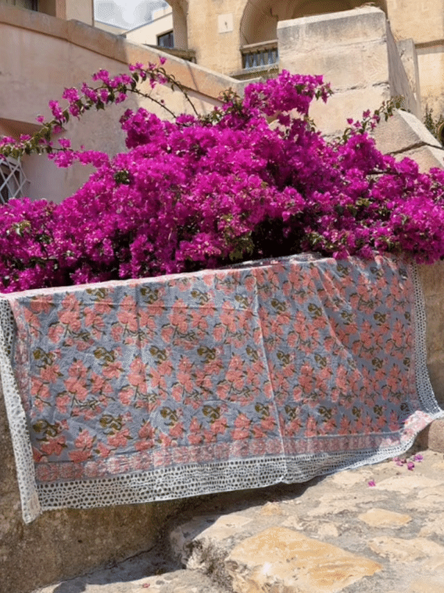 Floral cotton beach wrap for women