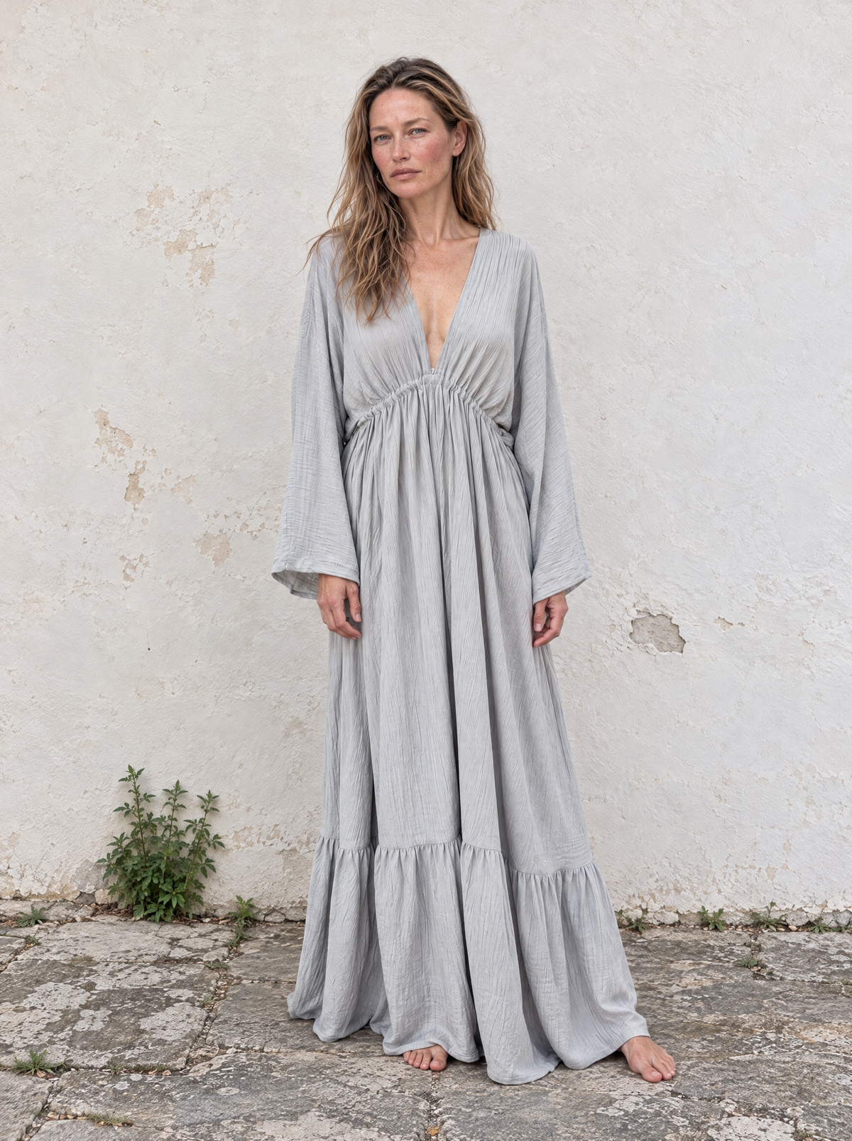 Goddess Long-Sleeve Kaftan Dress