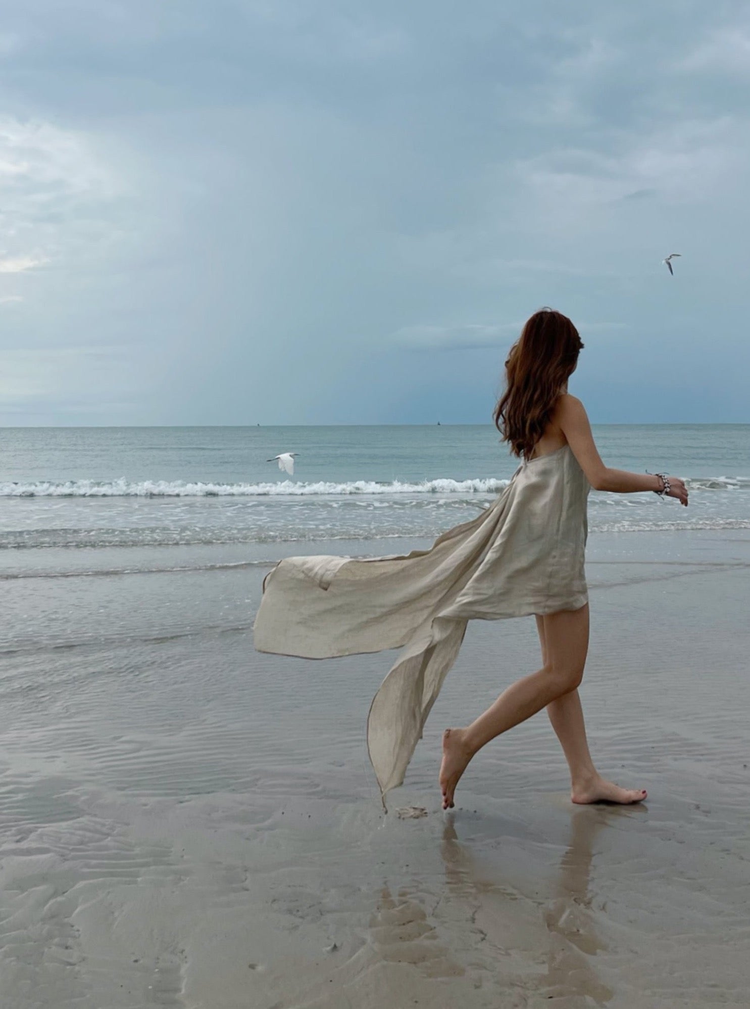 Be summer-ready with this beige linen beach cover up tunic – perfect for a day at the beach!