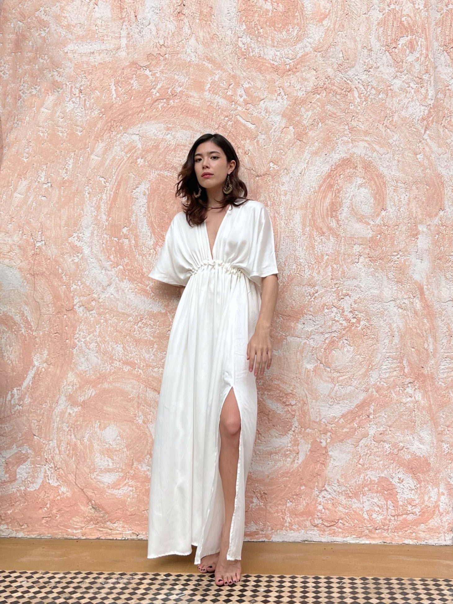 Kori Goddess White Kaftan Maxi Dress