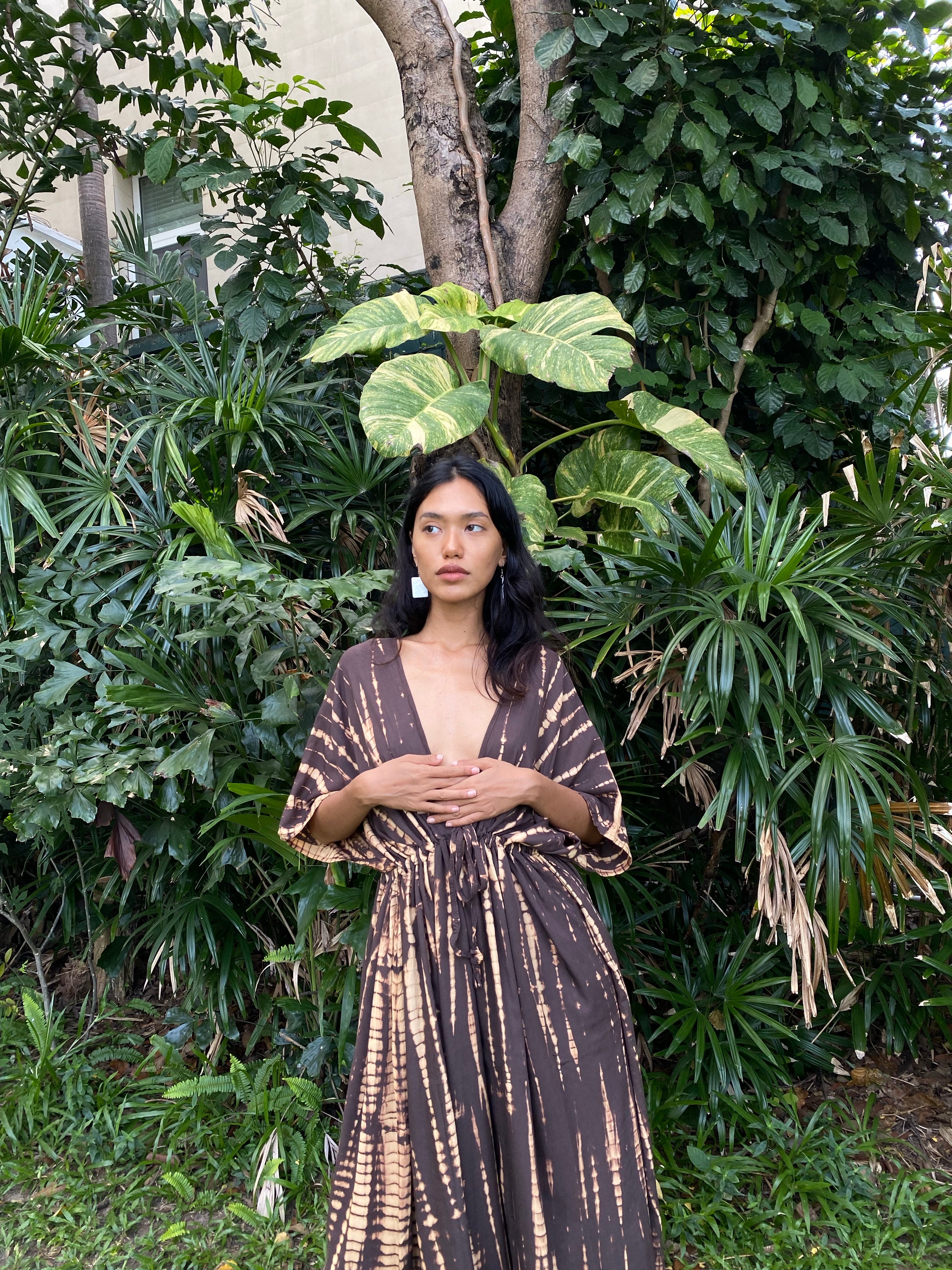 Shop goddess tie dye maxi dress, boho tie dye kaftan, oversized long kaftan maxi dress handmade by artisans from COCO DE CHOM?