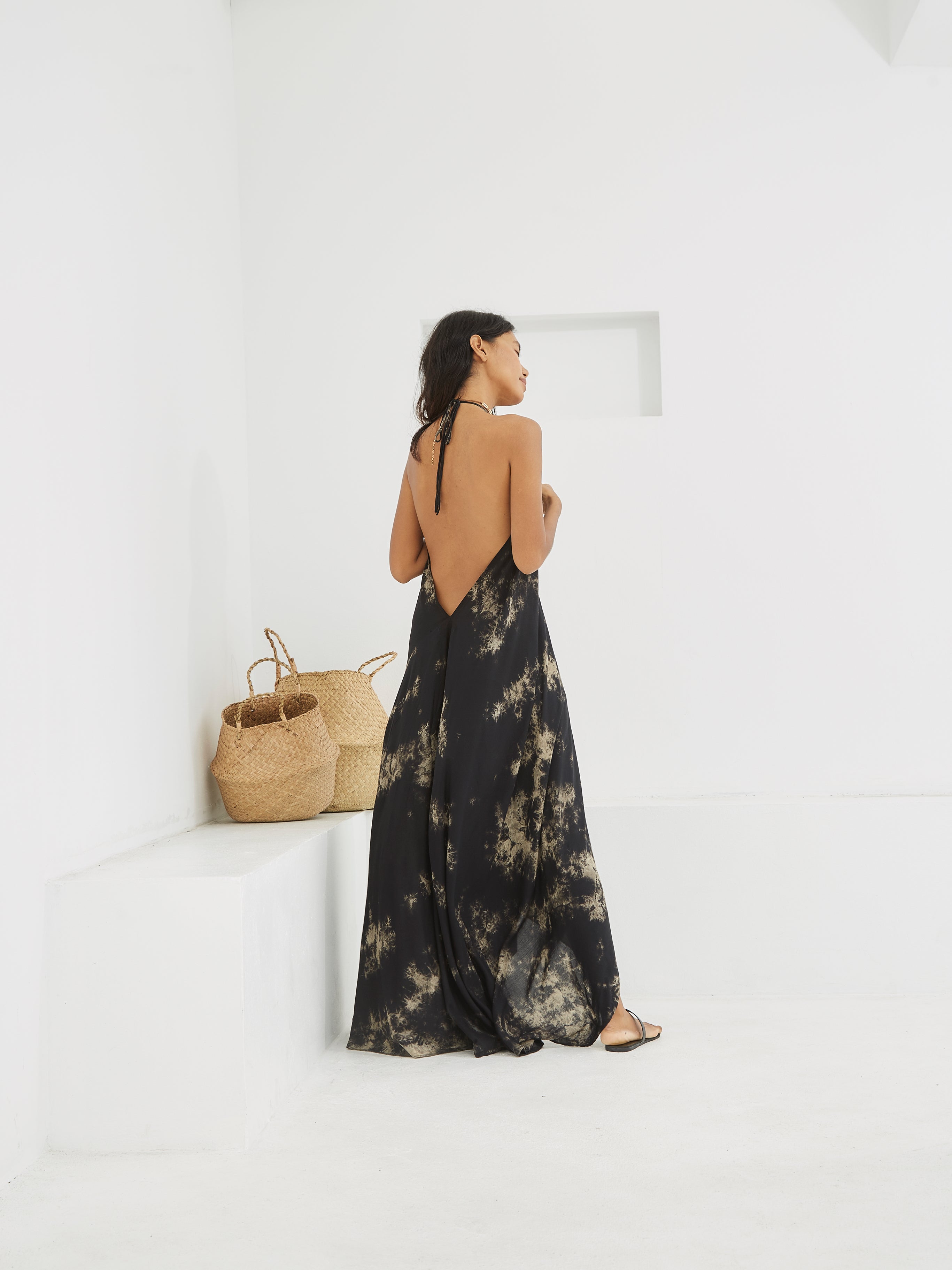 Flamingo Tie Dye Maxi Dress - Marble