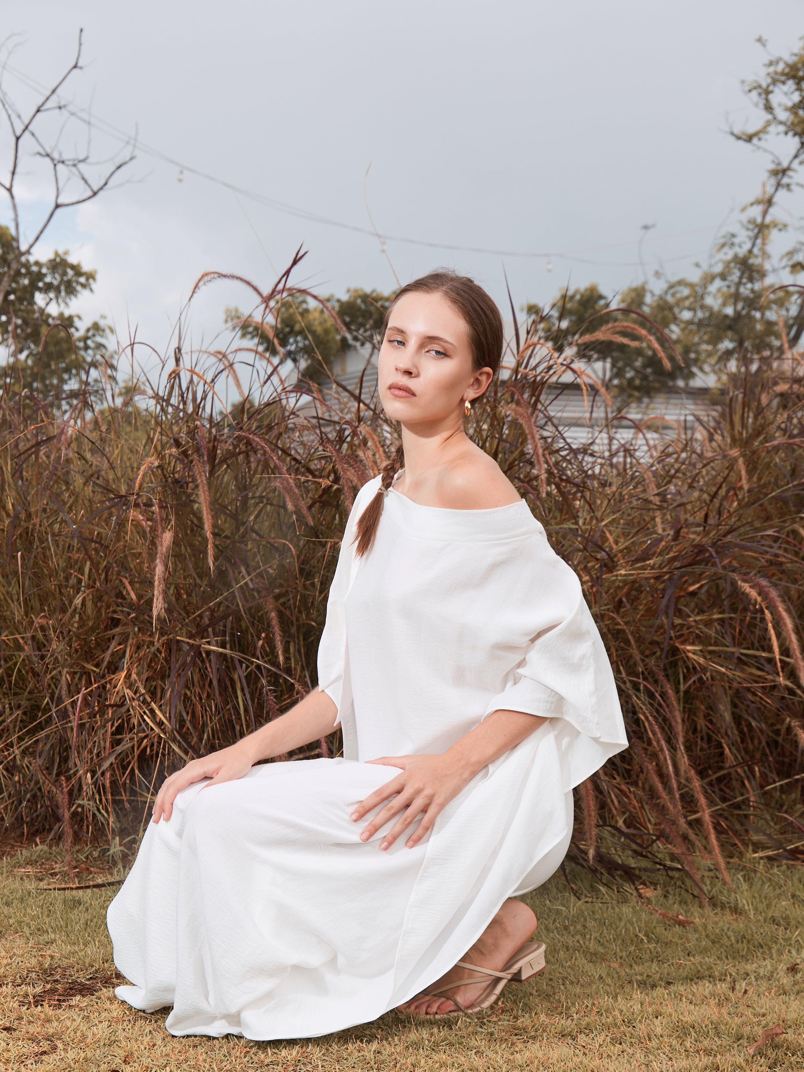 Helena White Kaftan Dress