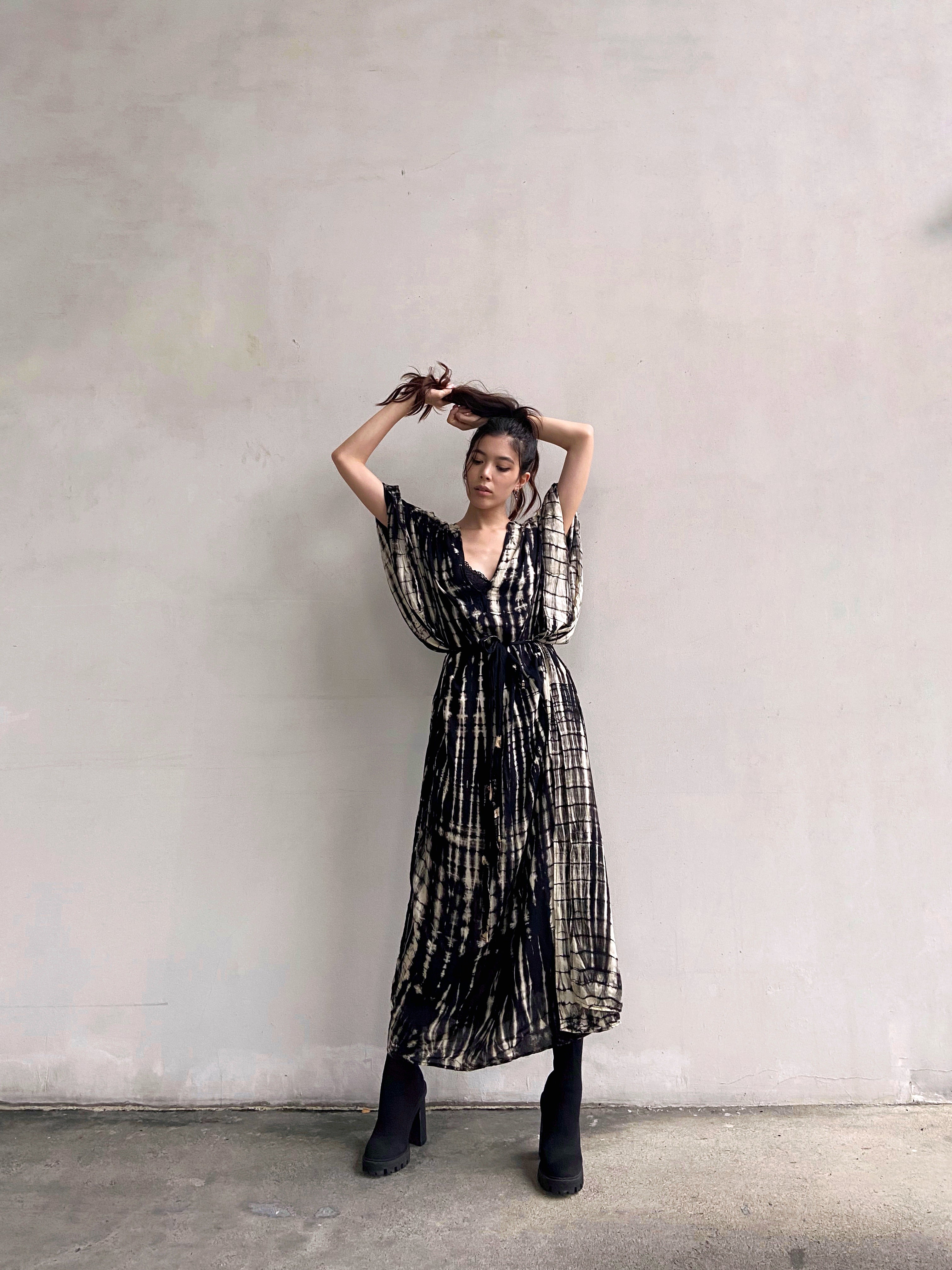 Shop Boho Tie Dye Kaftan for unisex, Oversized Caftan, black kaftan for men, Maxi Kaftan in tie dye, all handmade with love with Coco de Chom