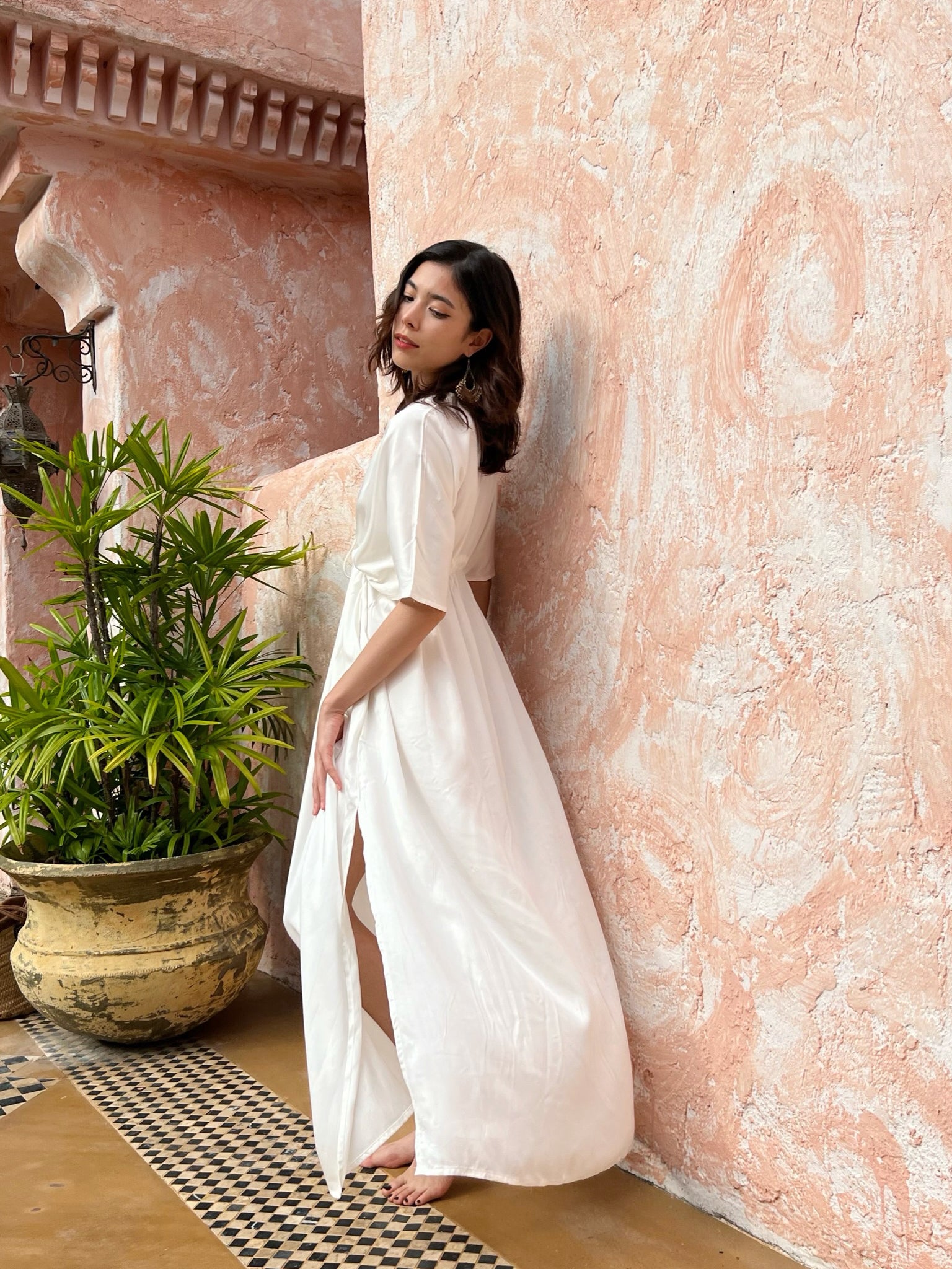 Kori Goddess White Kaftan Maxi Dress